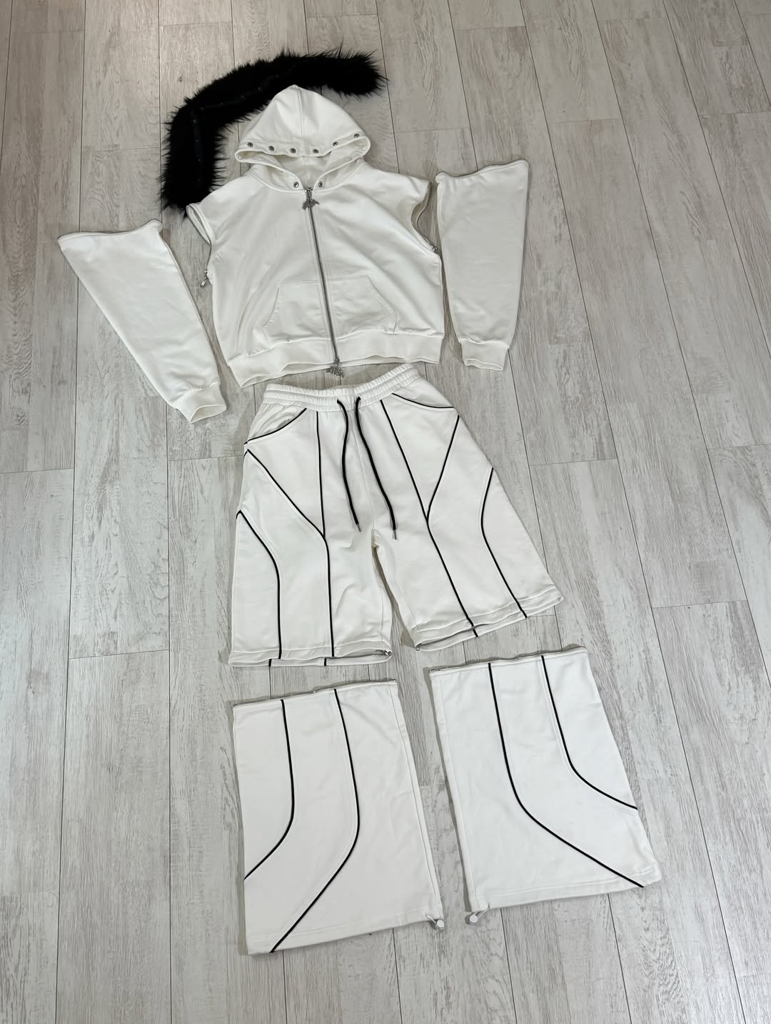 Elixir Detachable White Tracksuit Zip Up