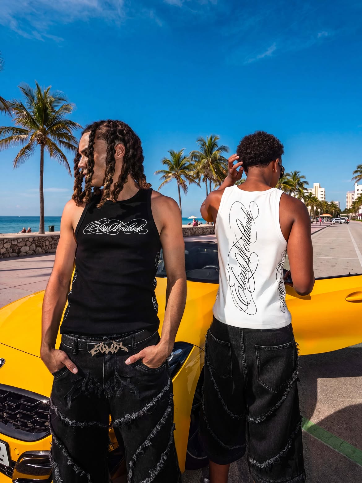 Elixir White Cursive Tank Top