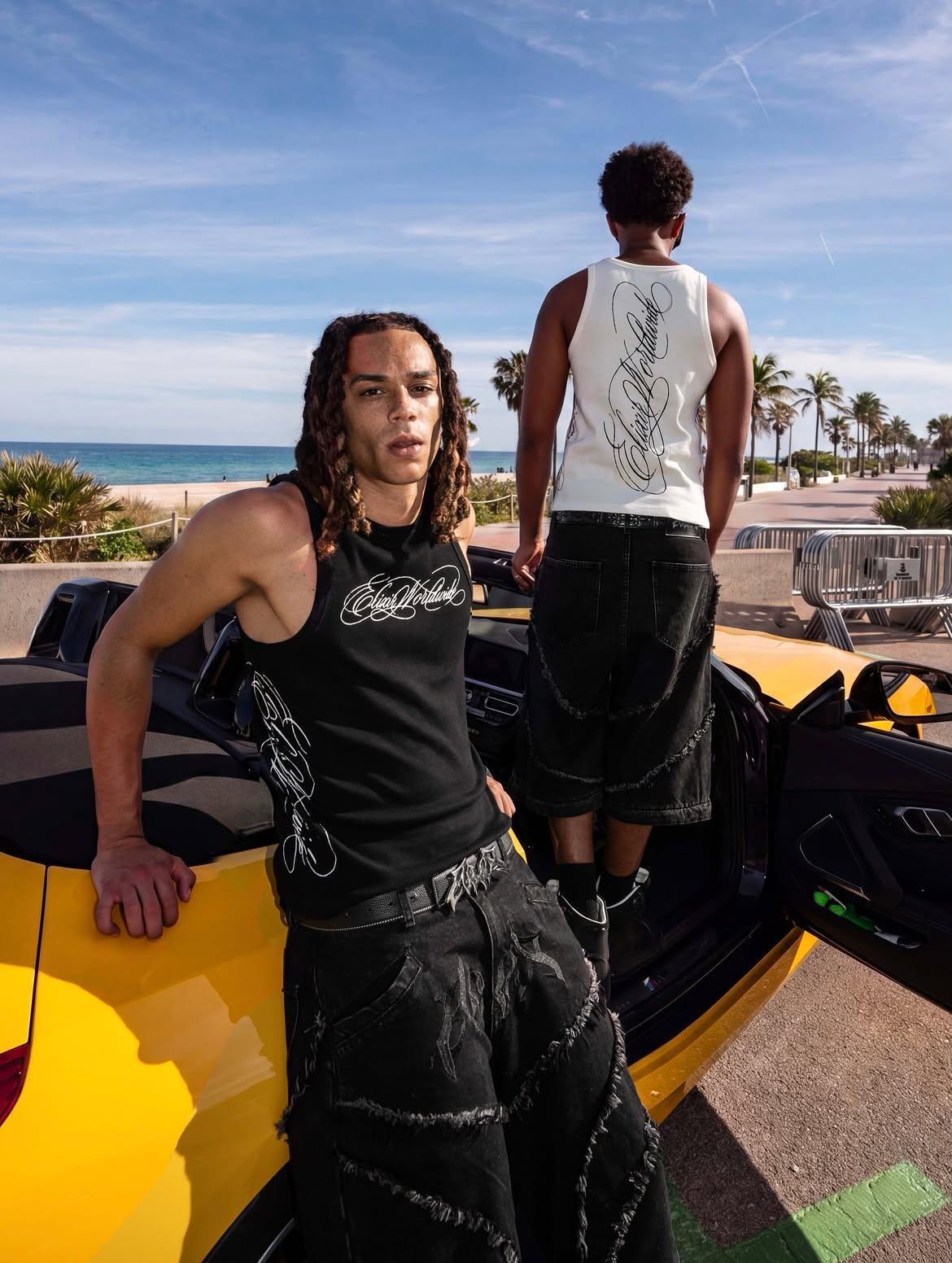 Elixir White Cursive Tank Top