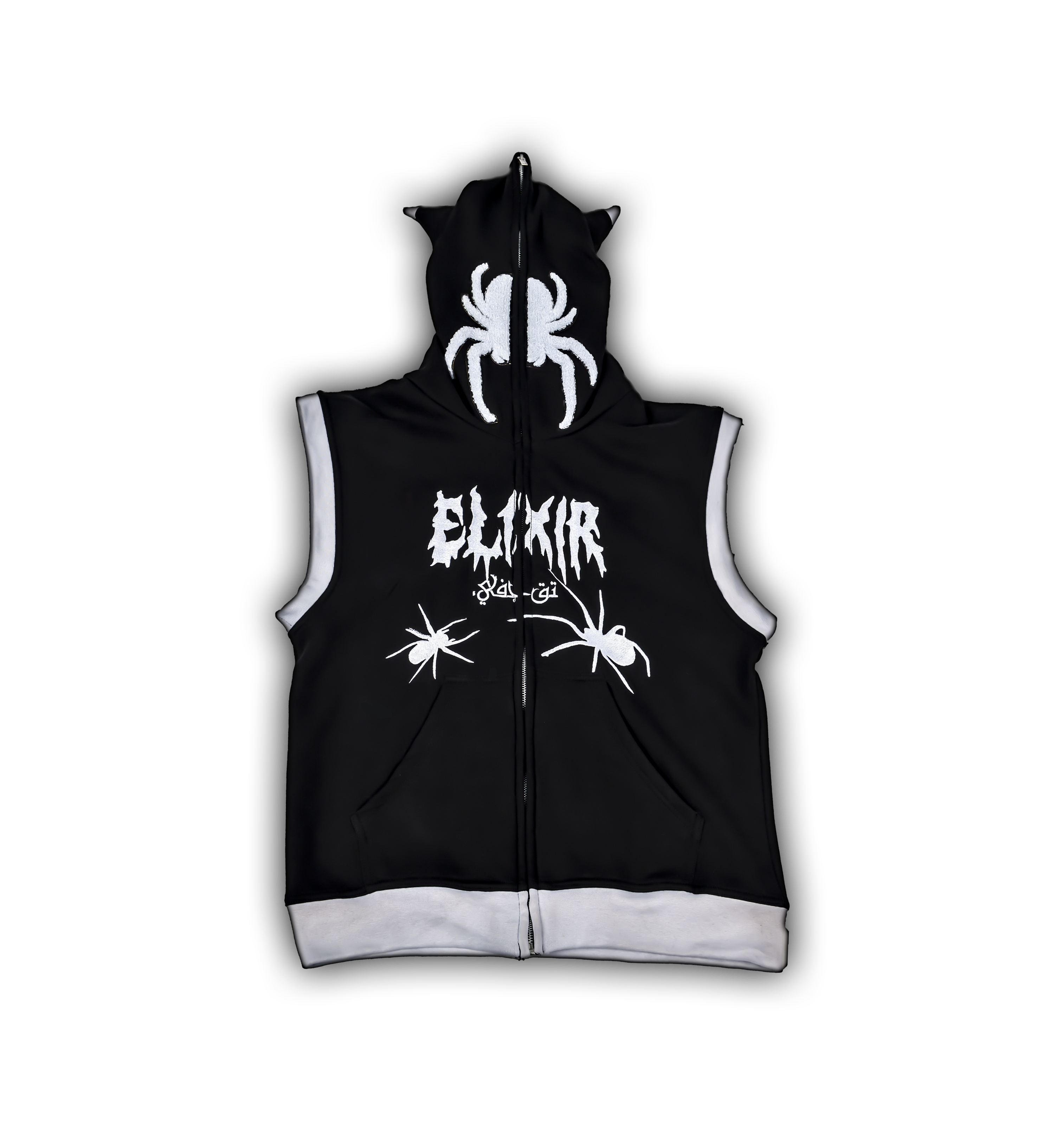Elixir Spiders Black Full Zip Sleeveless
