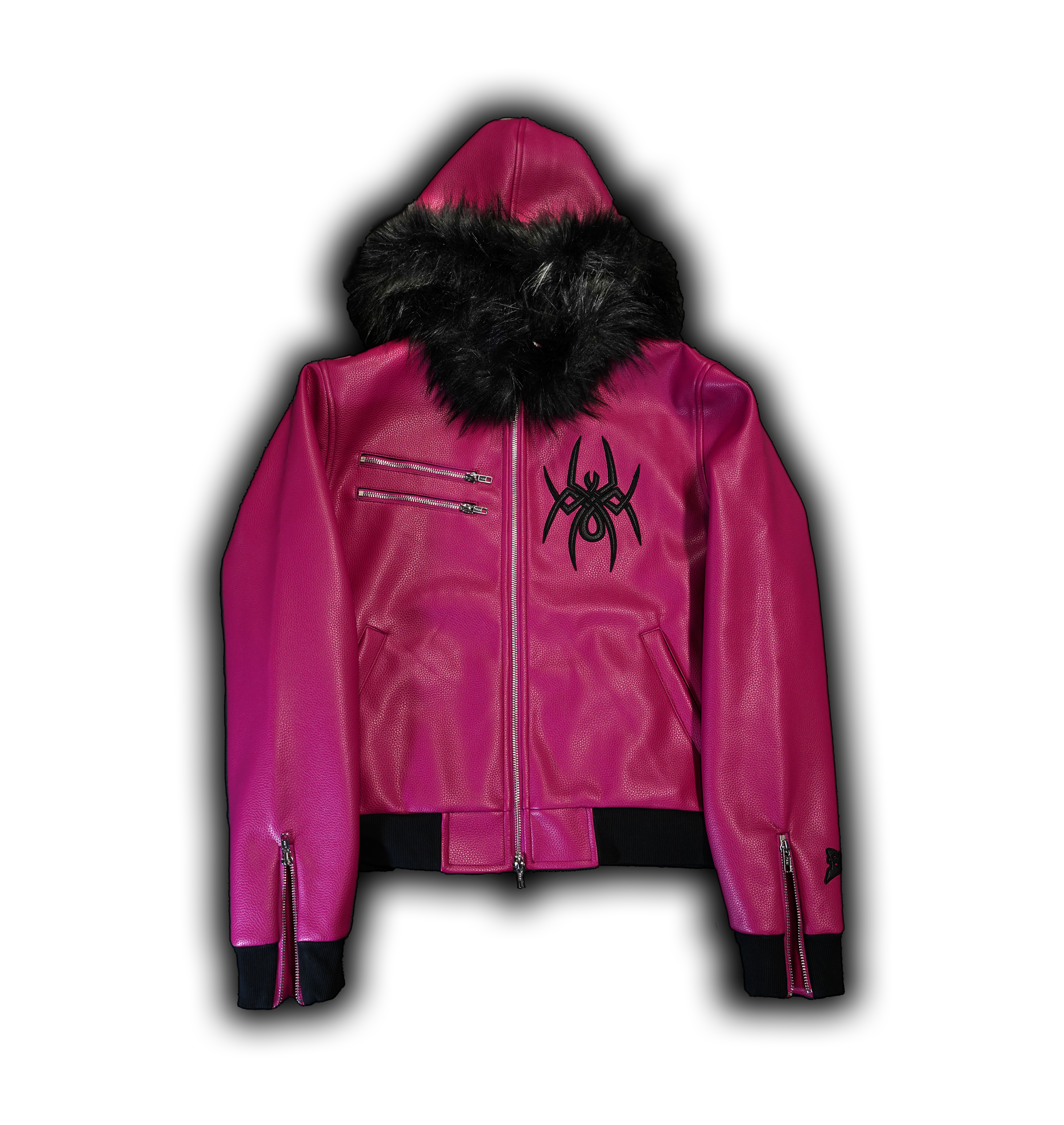 Elixir Pink Leather Fur Detachable Jacket