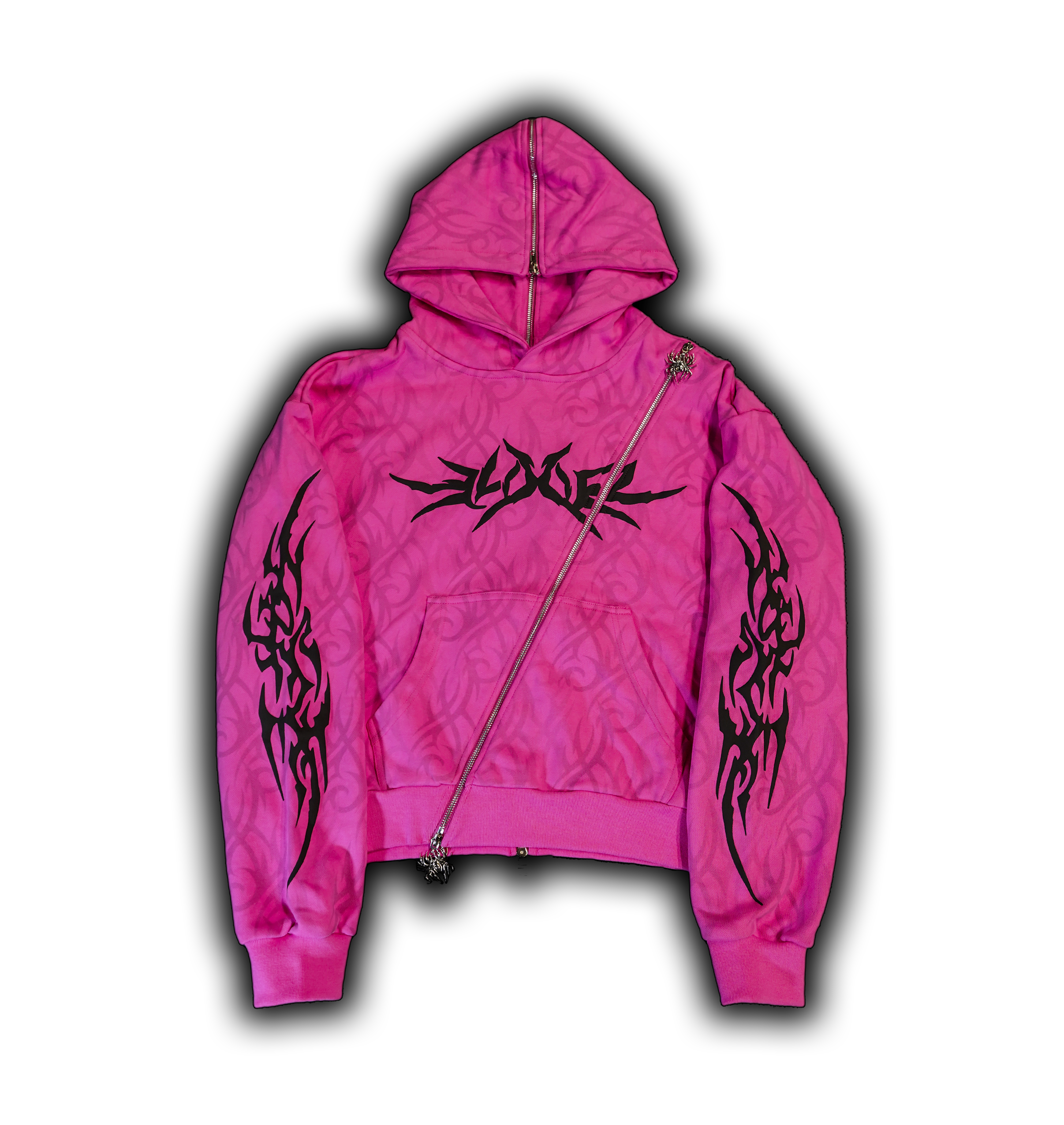 Elixir Diagonal Tribal Pink Zip-Up