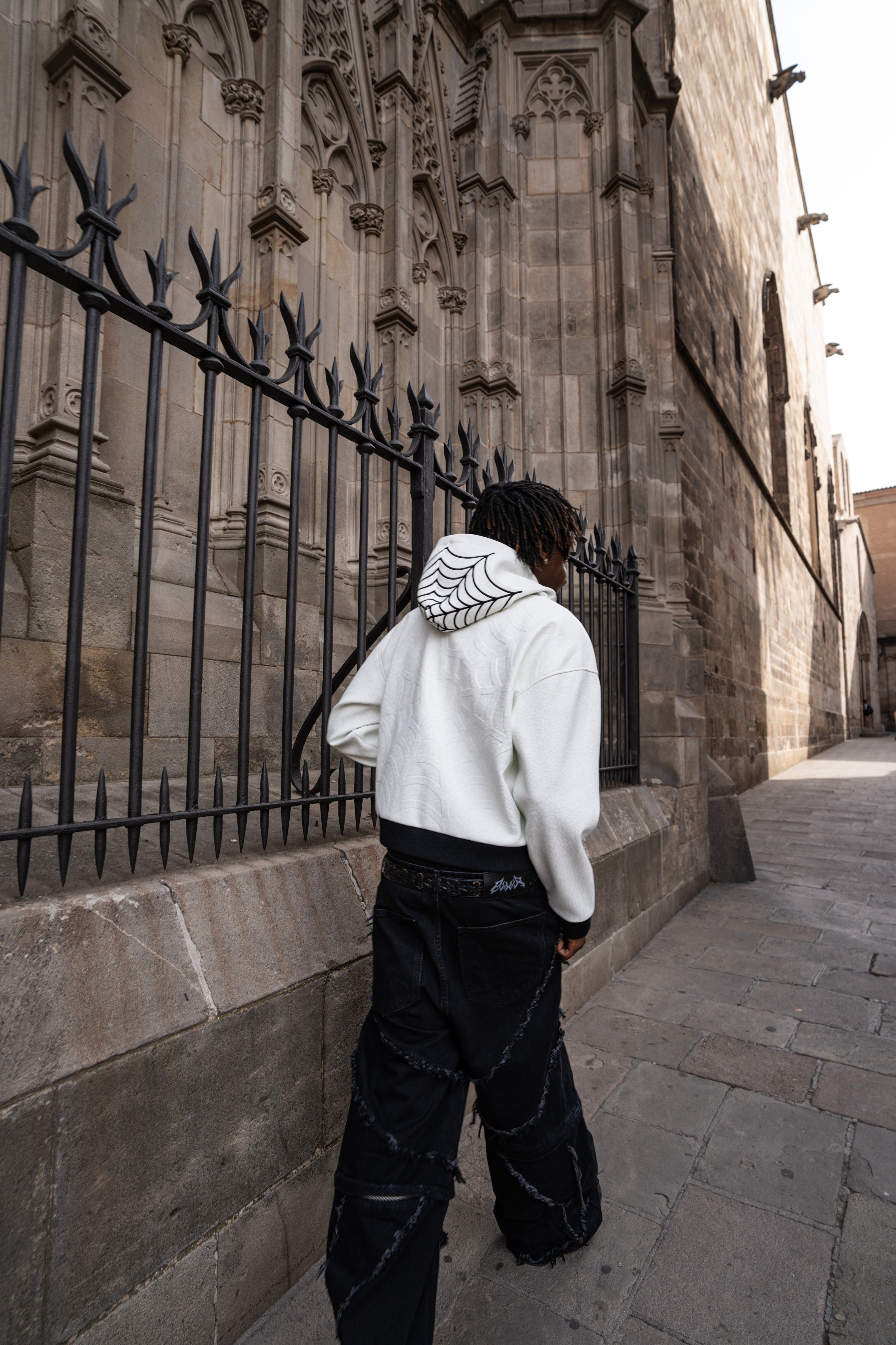 Elixir Spider White Leather Jacket