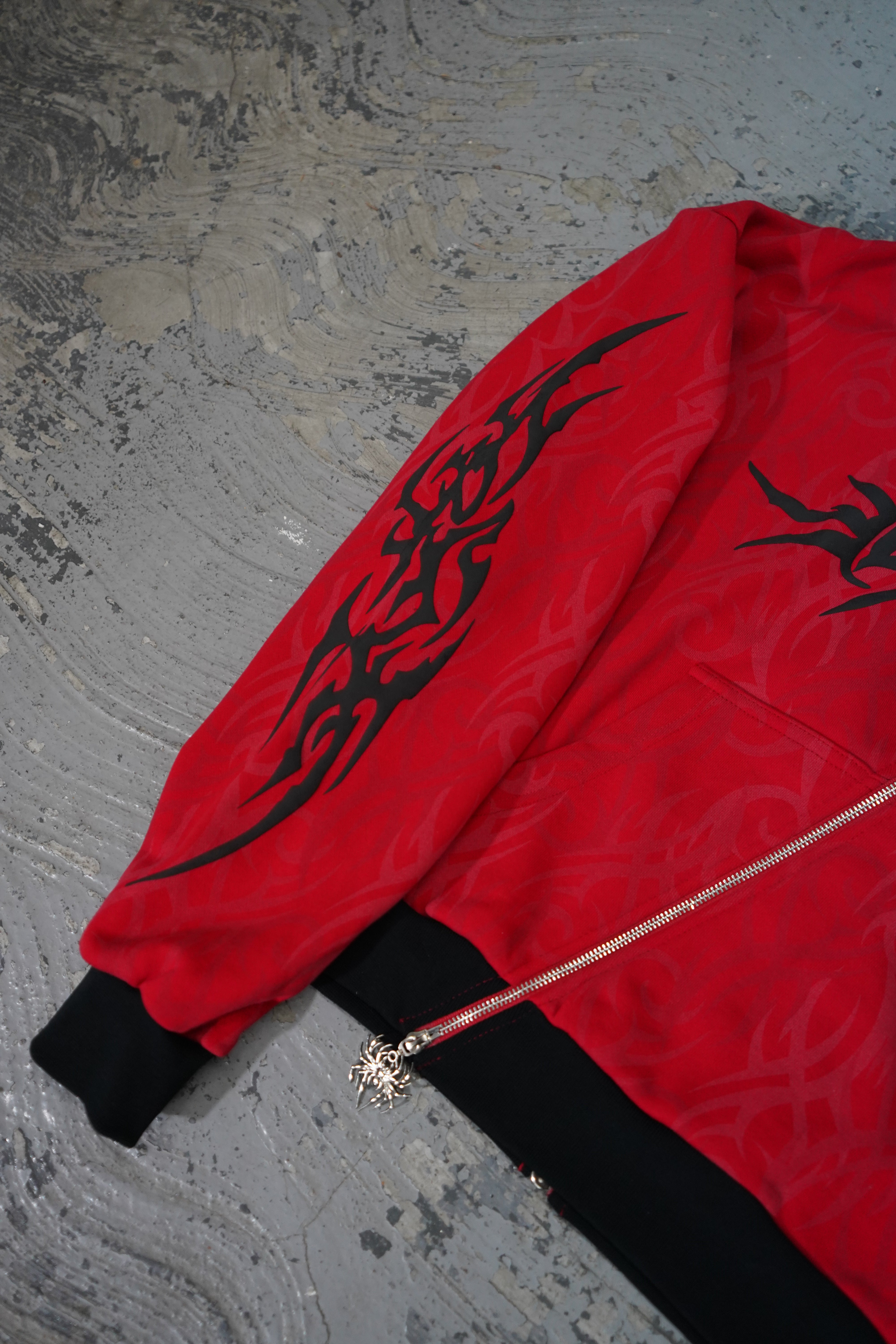 Elixir Diagonal Tribal Red Zip-Up