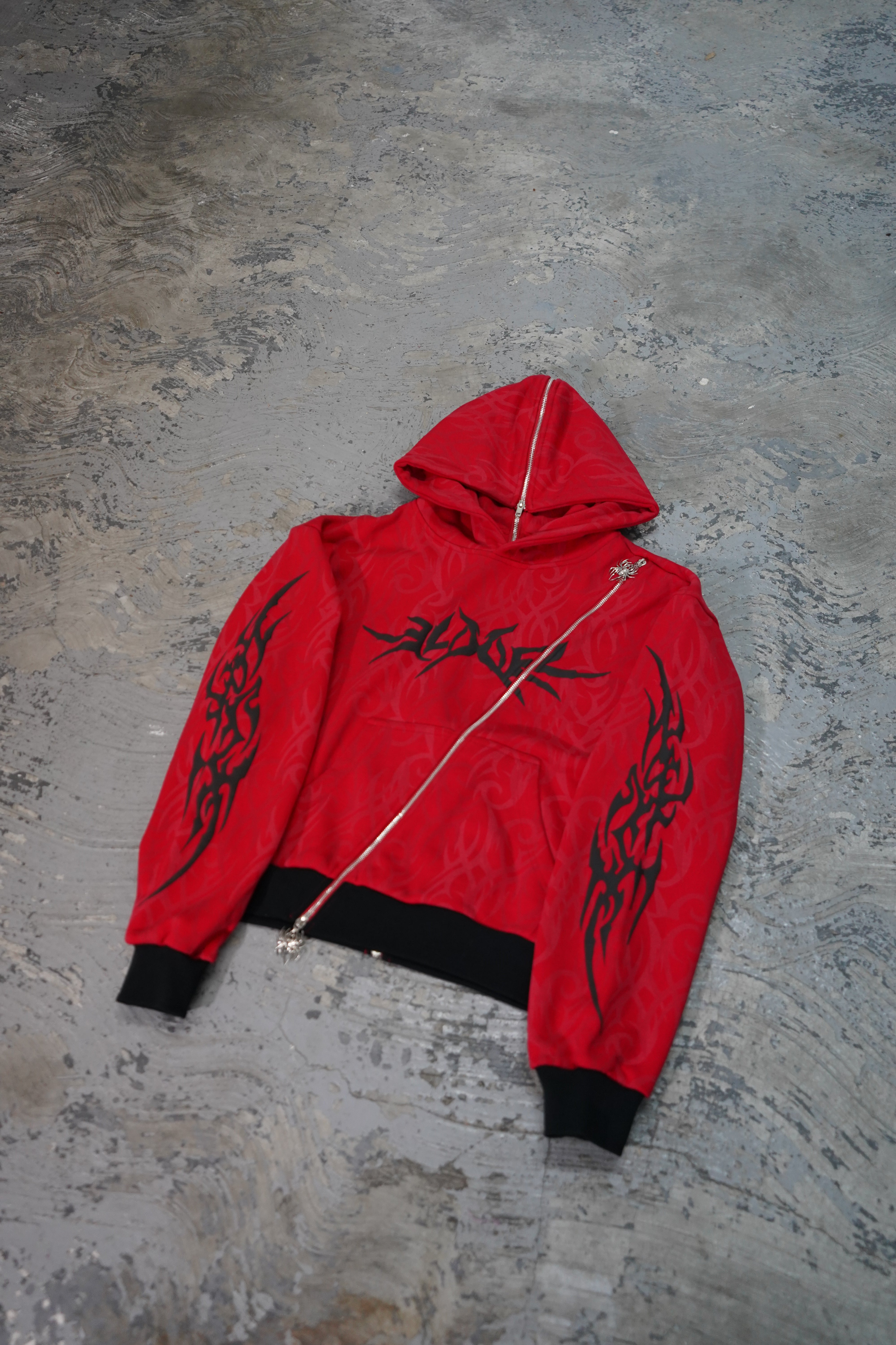 Elixir Diagonal Tribal Red Zip-Up