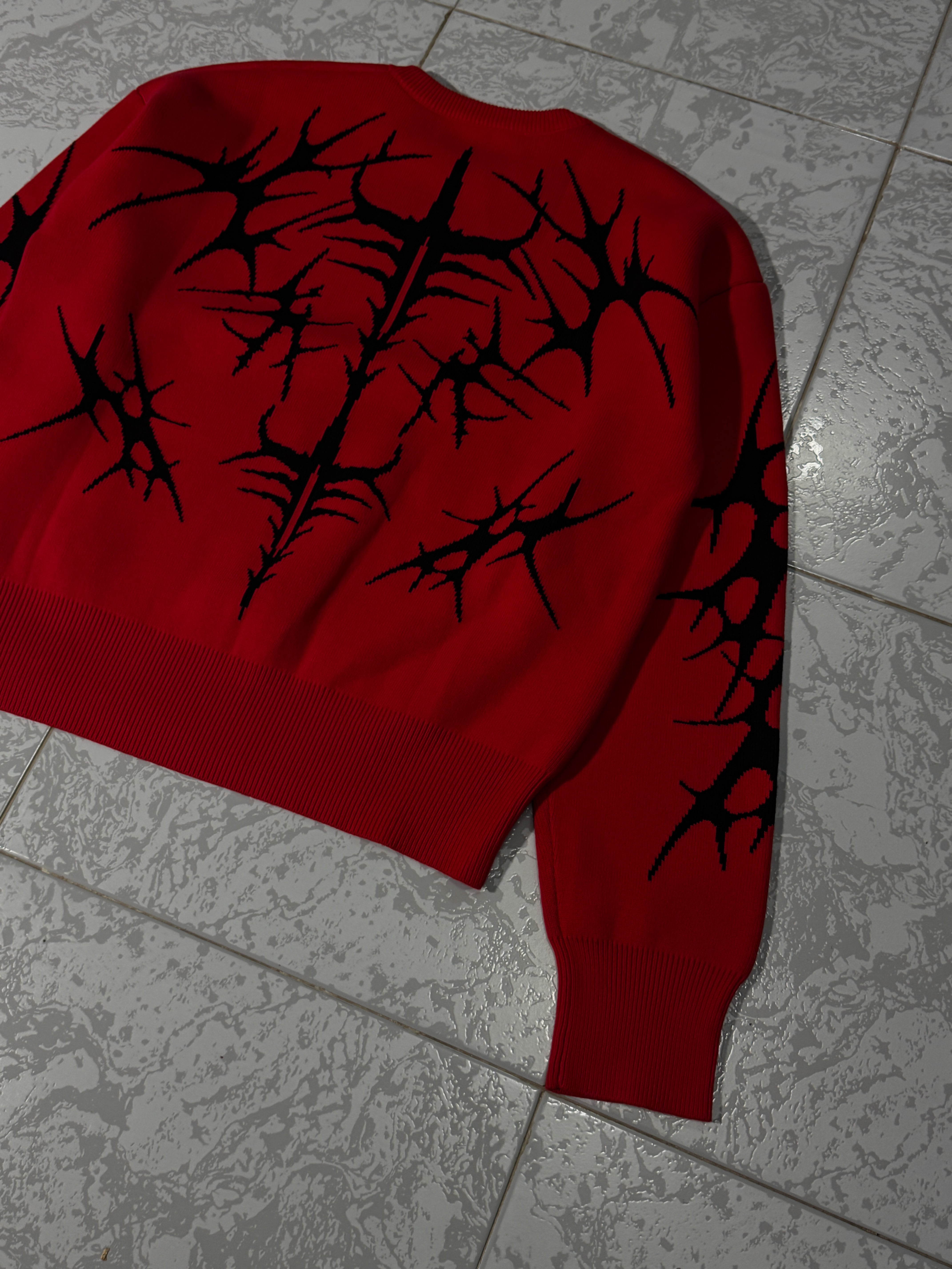 Elixir Red Tribal Sweater
