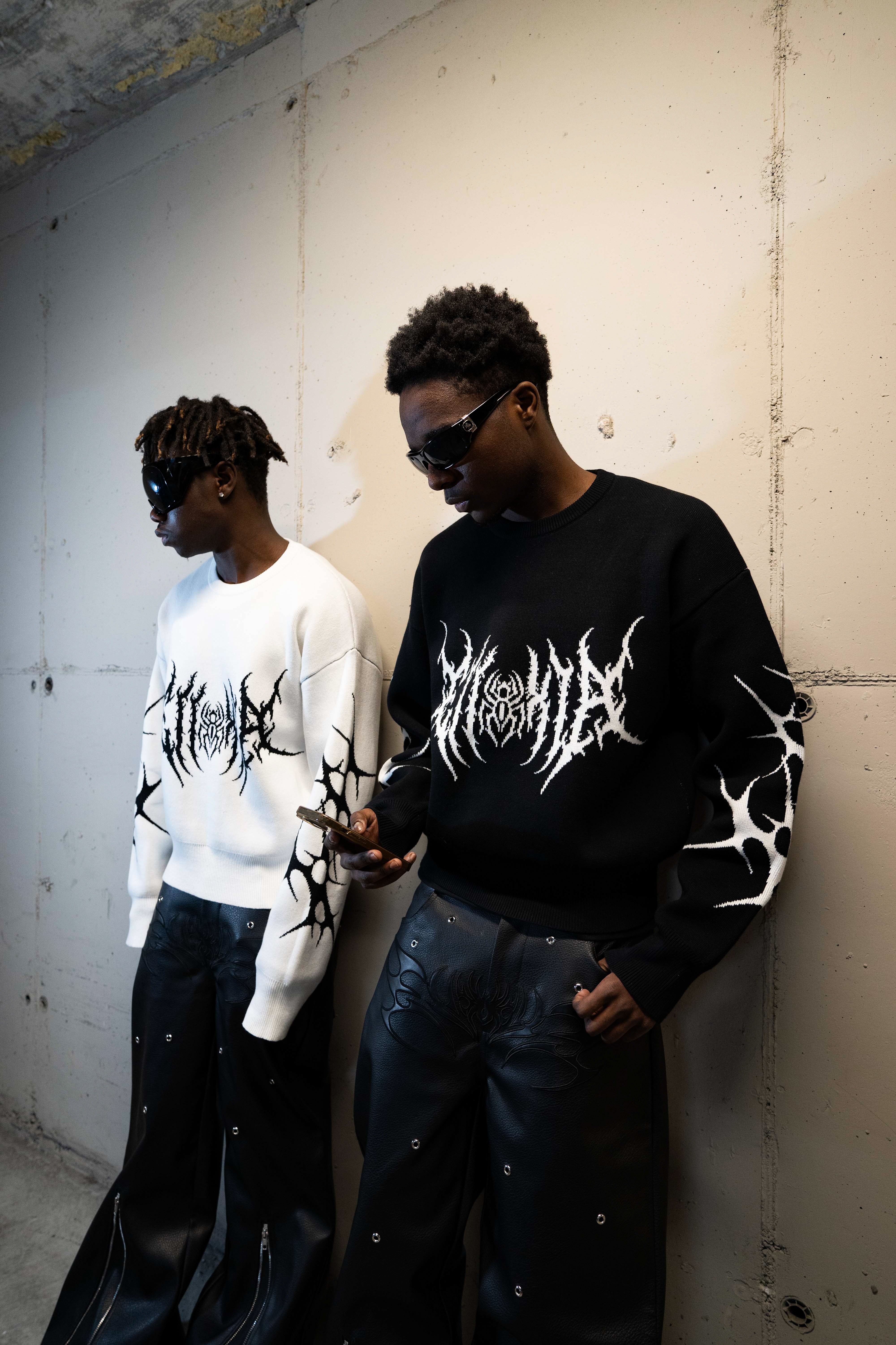 Elixir White Tribal Sweater