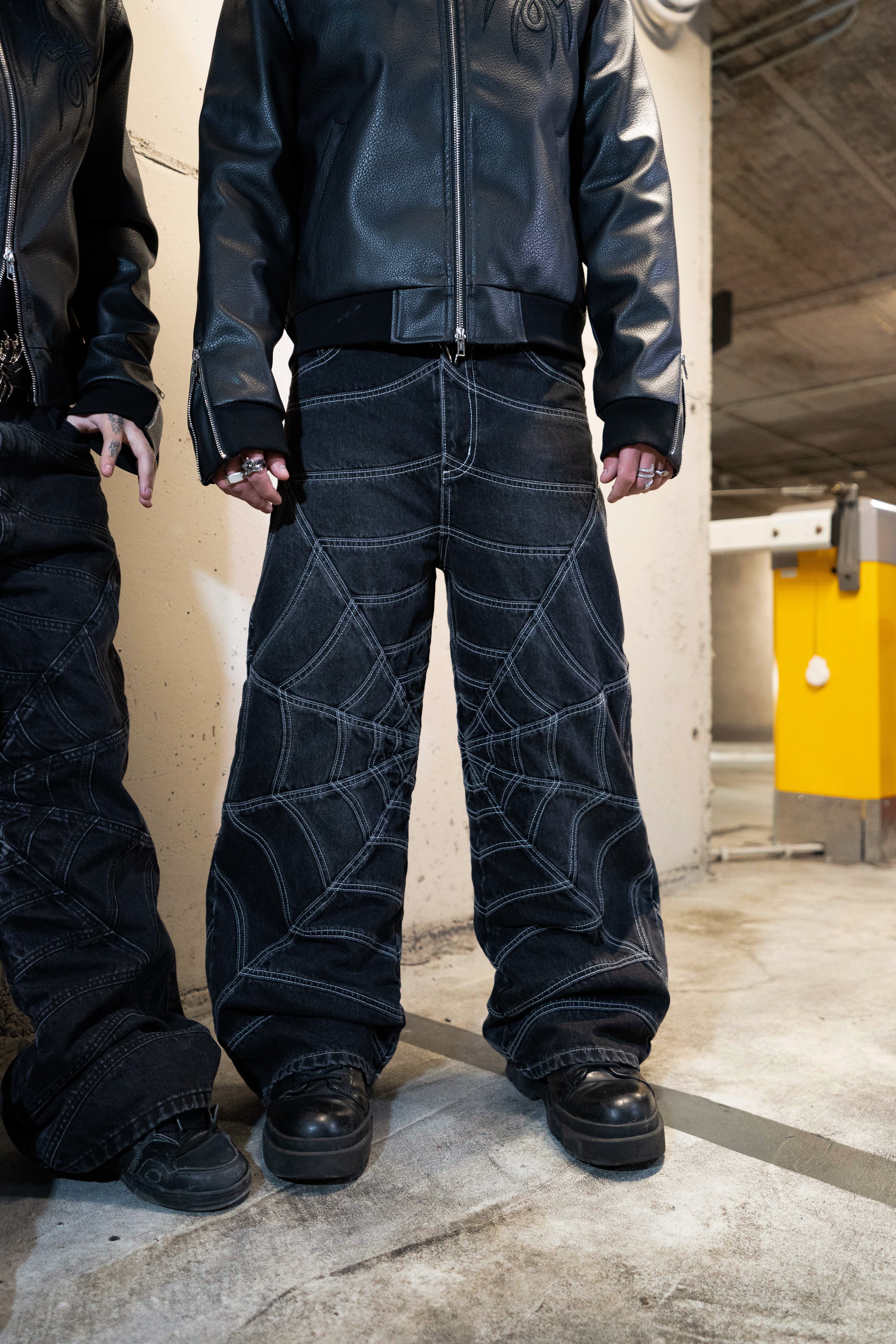 Elixir SpiderWeb Black-White Seams Jeans