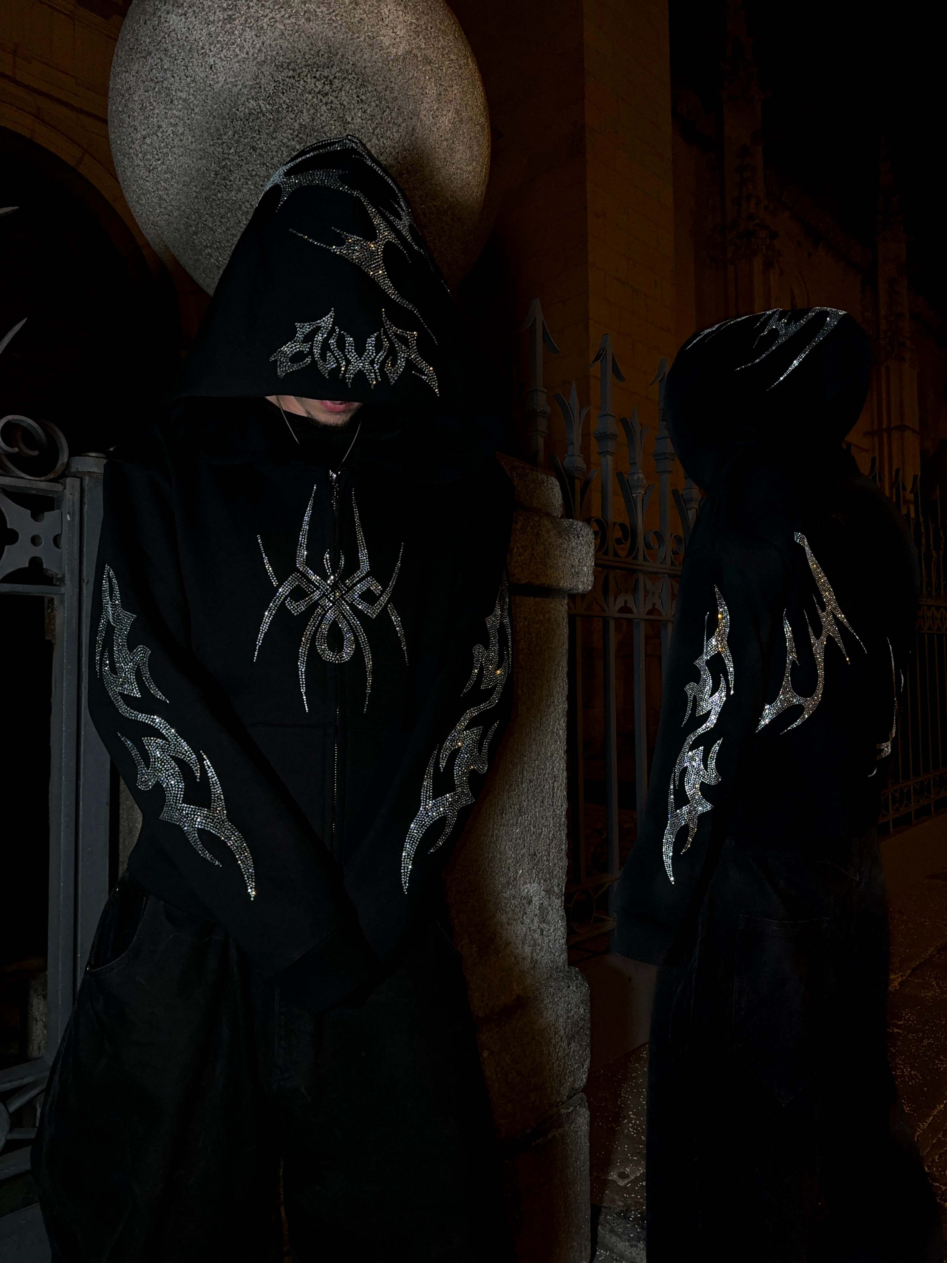 Elixir Black Rhinestones v2 Zip Up