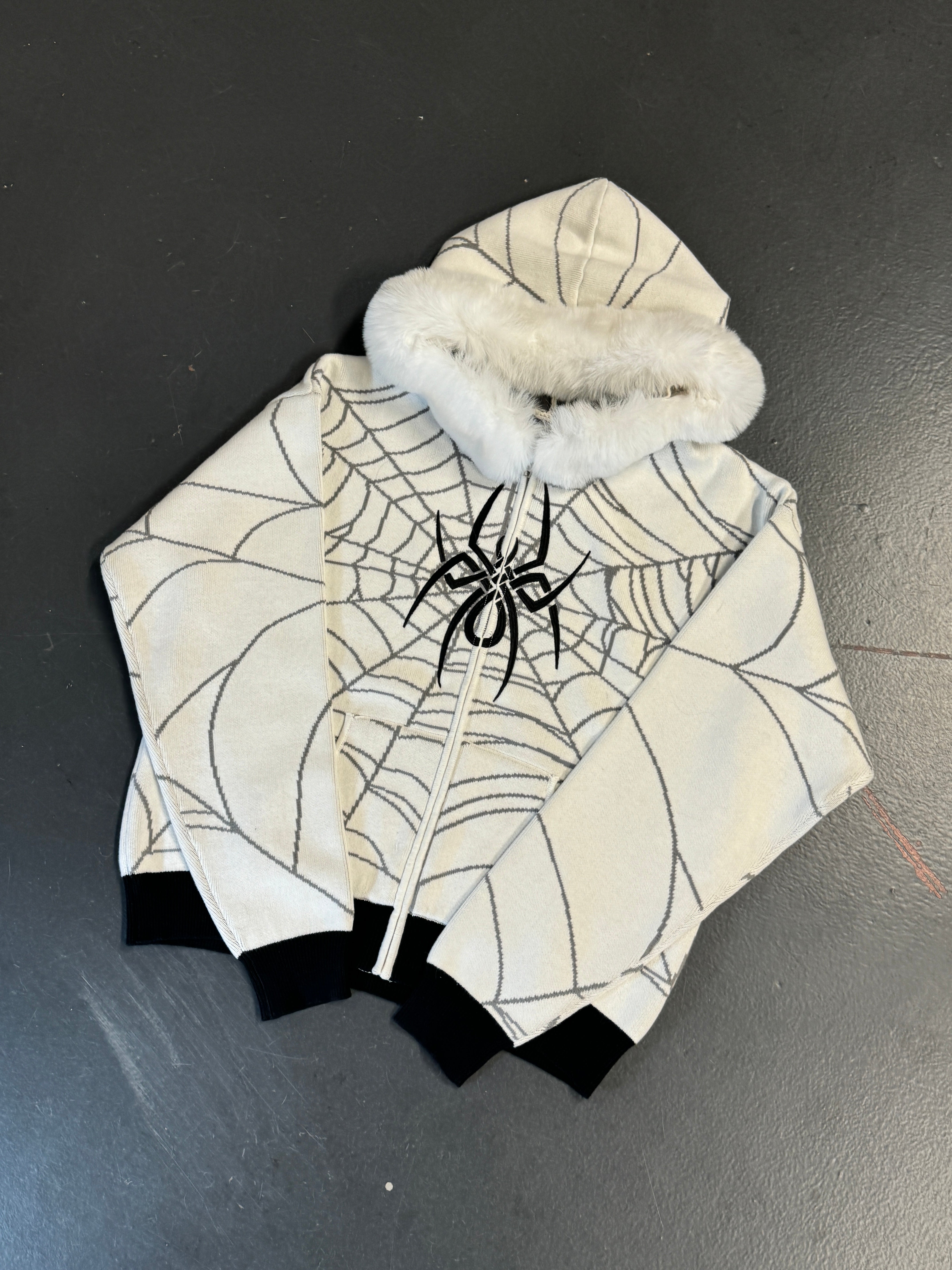 Elixir Detachable Fur White Zip-Up