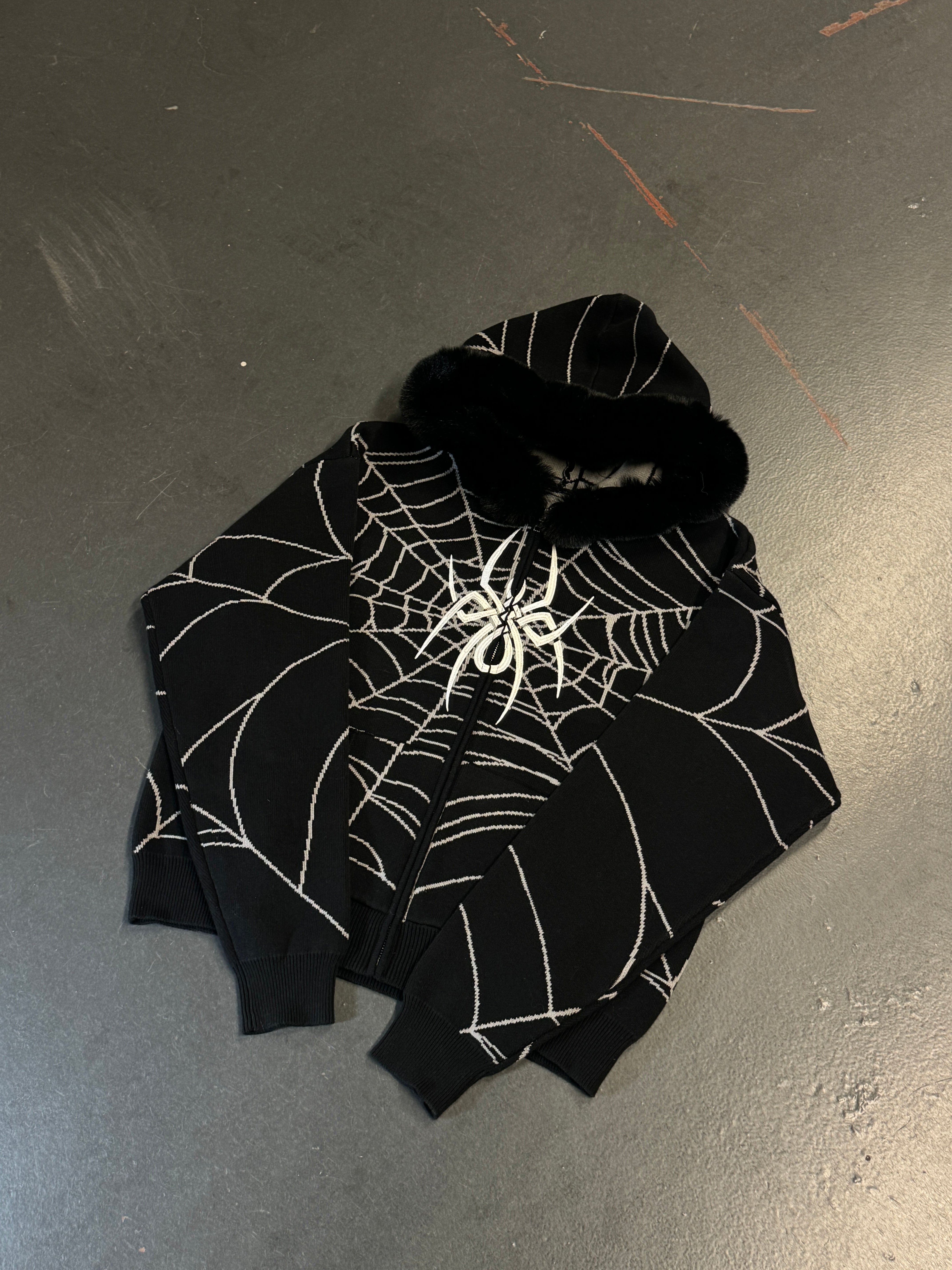 Elixir Detachable Fur Black Zip-Up