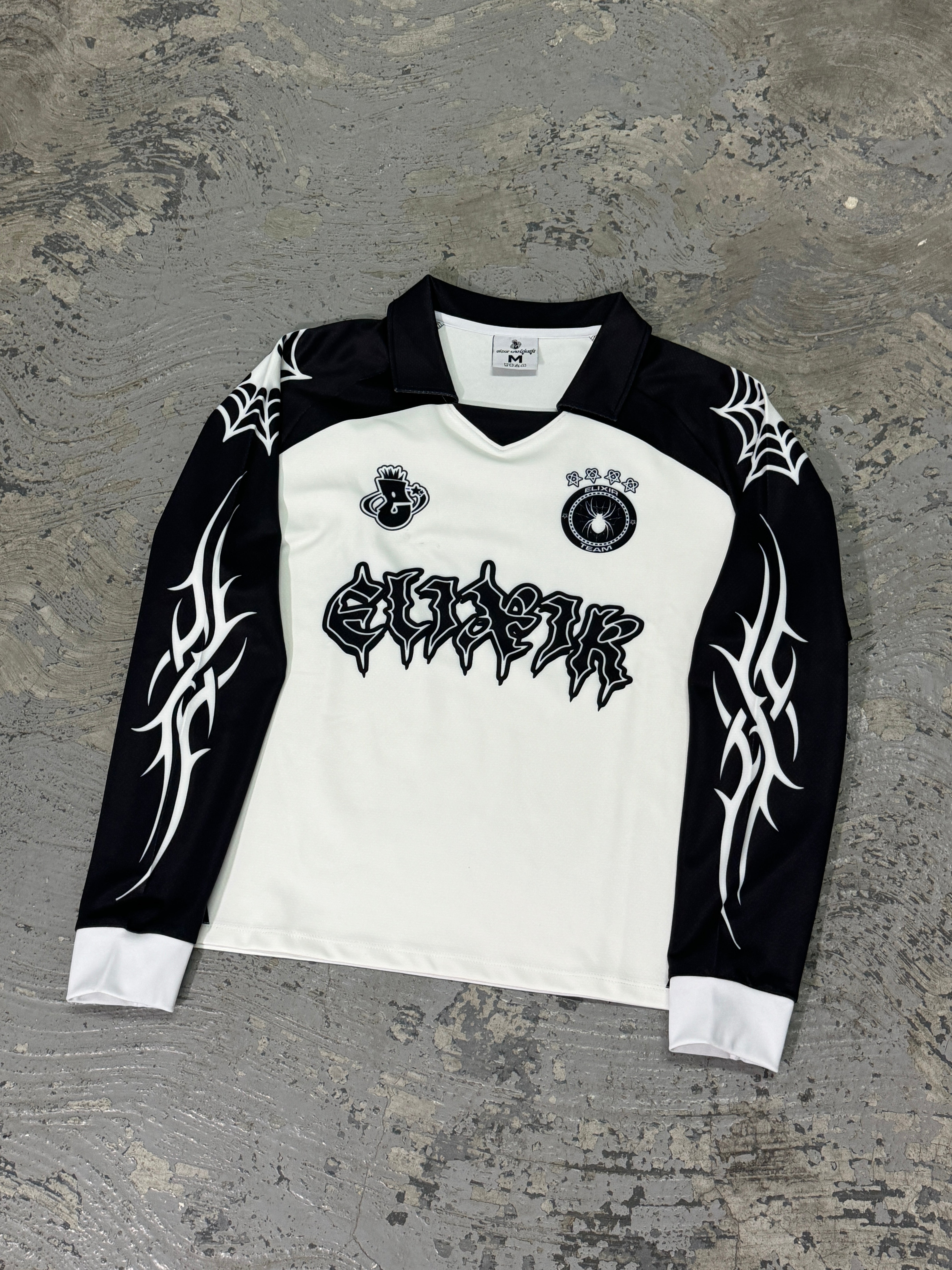 Elixir 10 White Long-Sleeve Football Jersey
