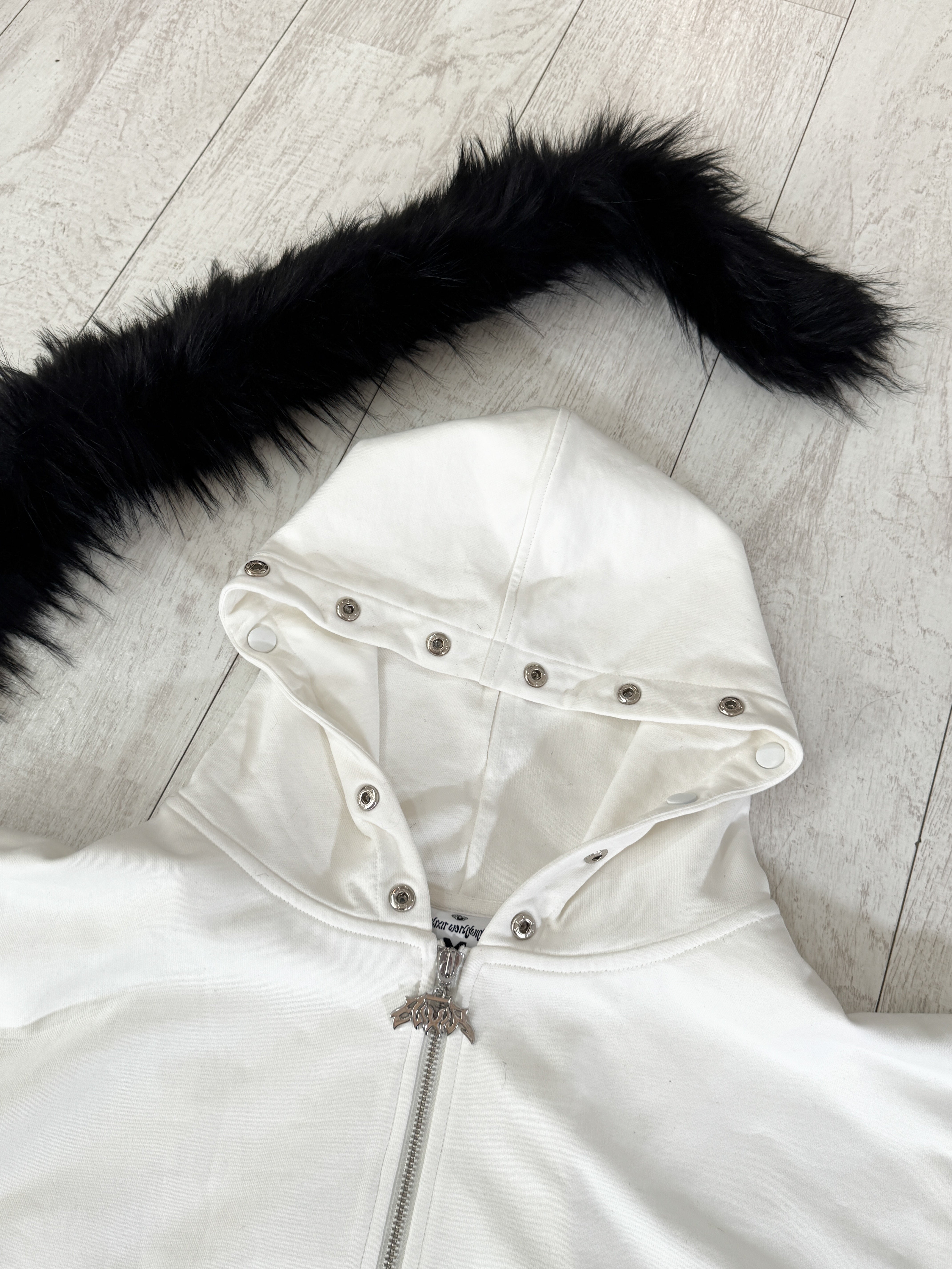 Elixir Detachable White Tracksuit Zip Up