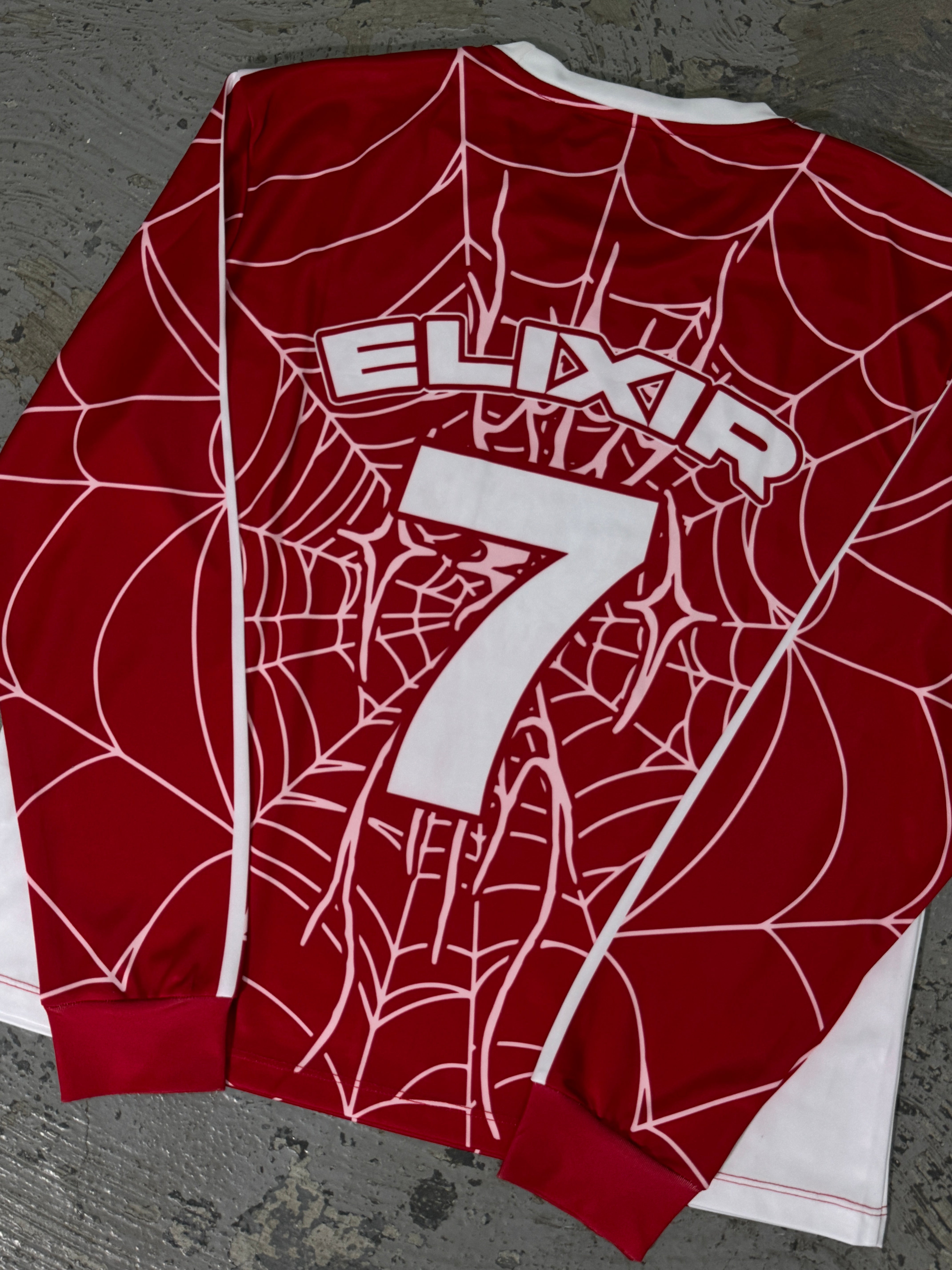 Elixir Spider Red - White Football T-Shirt