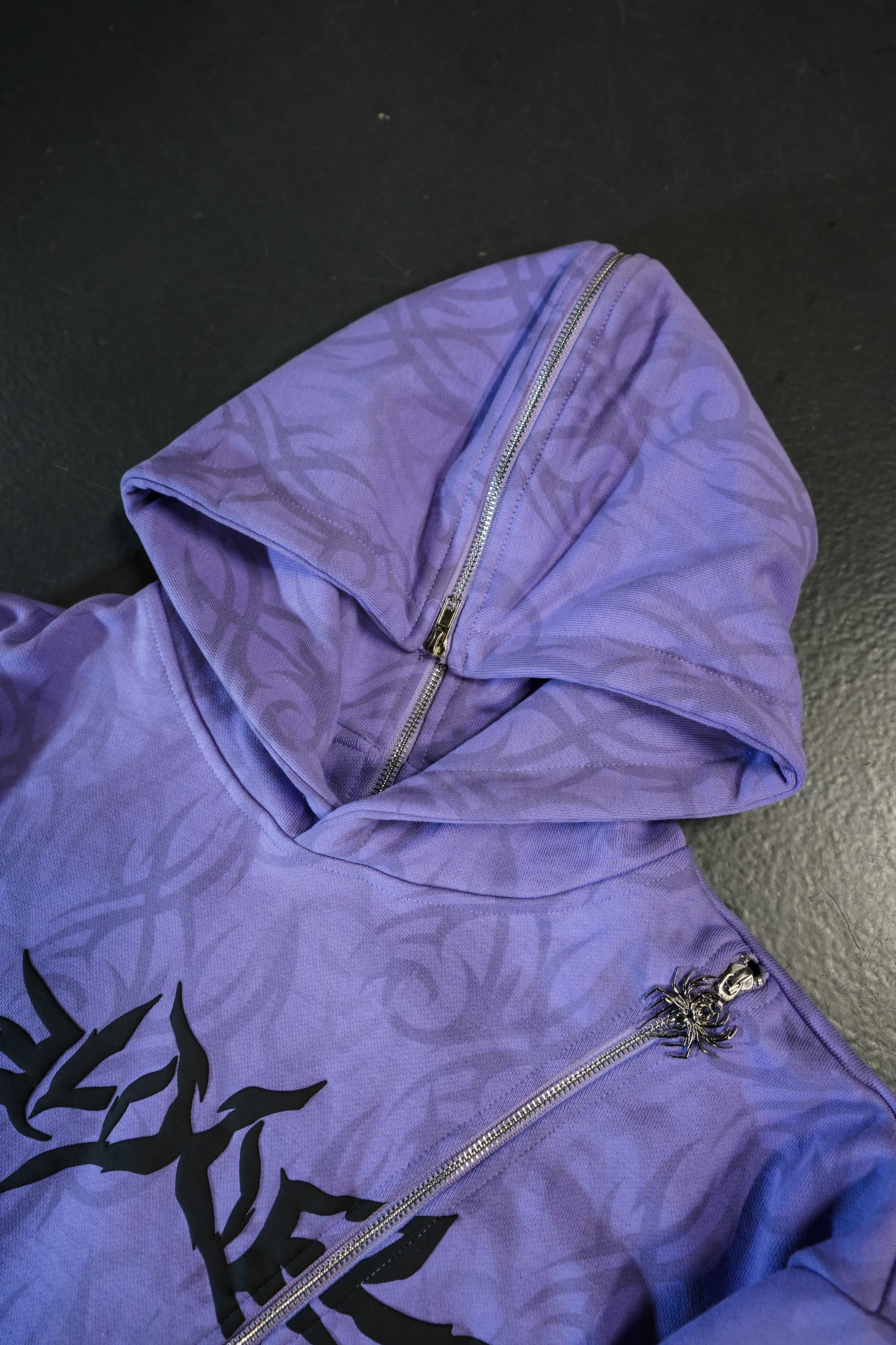 Elixir Diagonal Tribal Purple Zip-Up