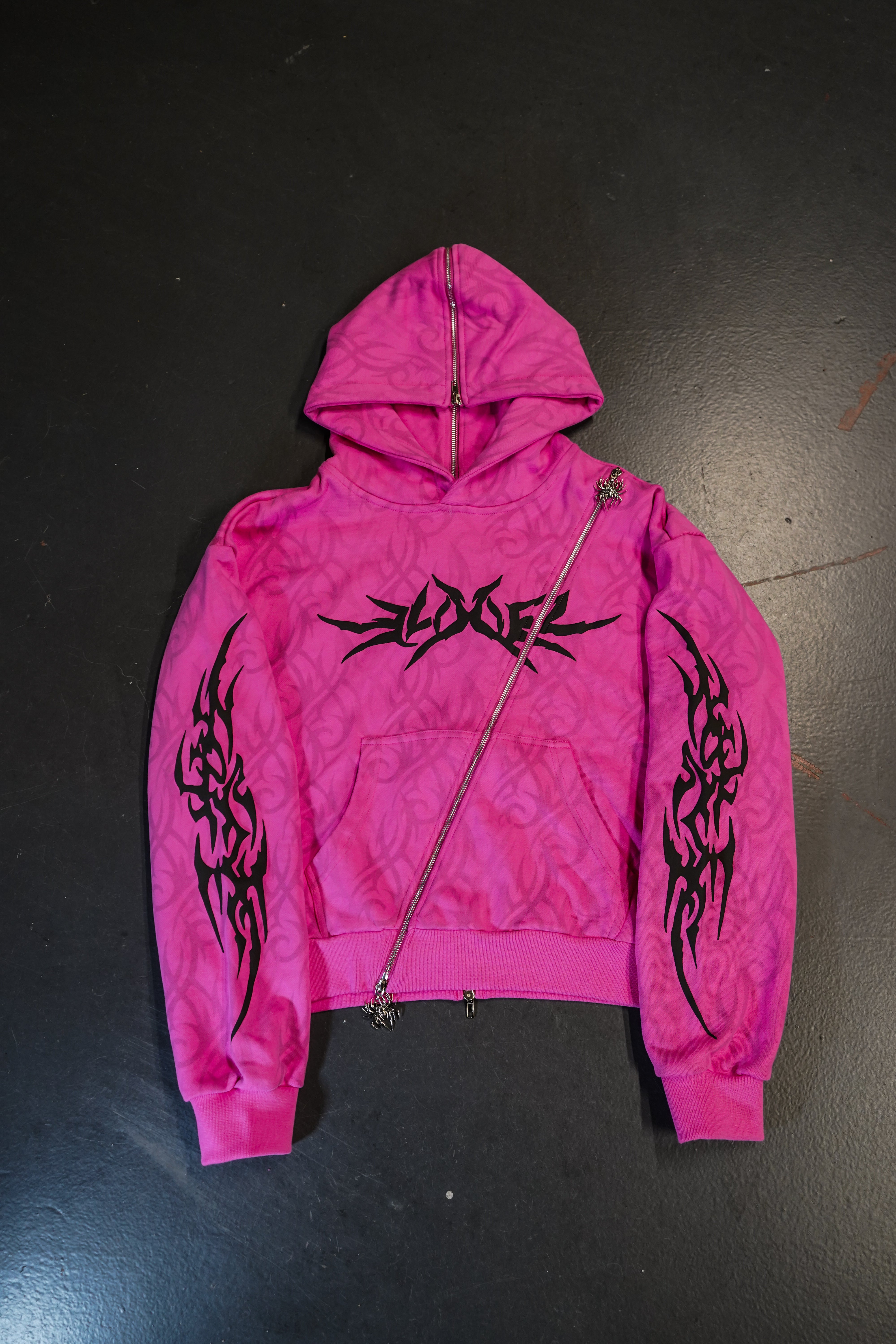 Elixir Diagonal Tribal Pink Zip-Up