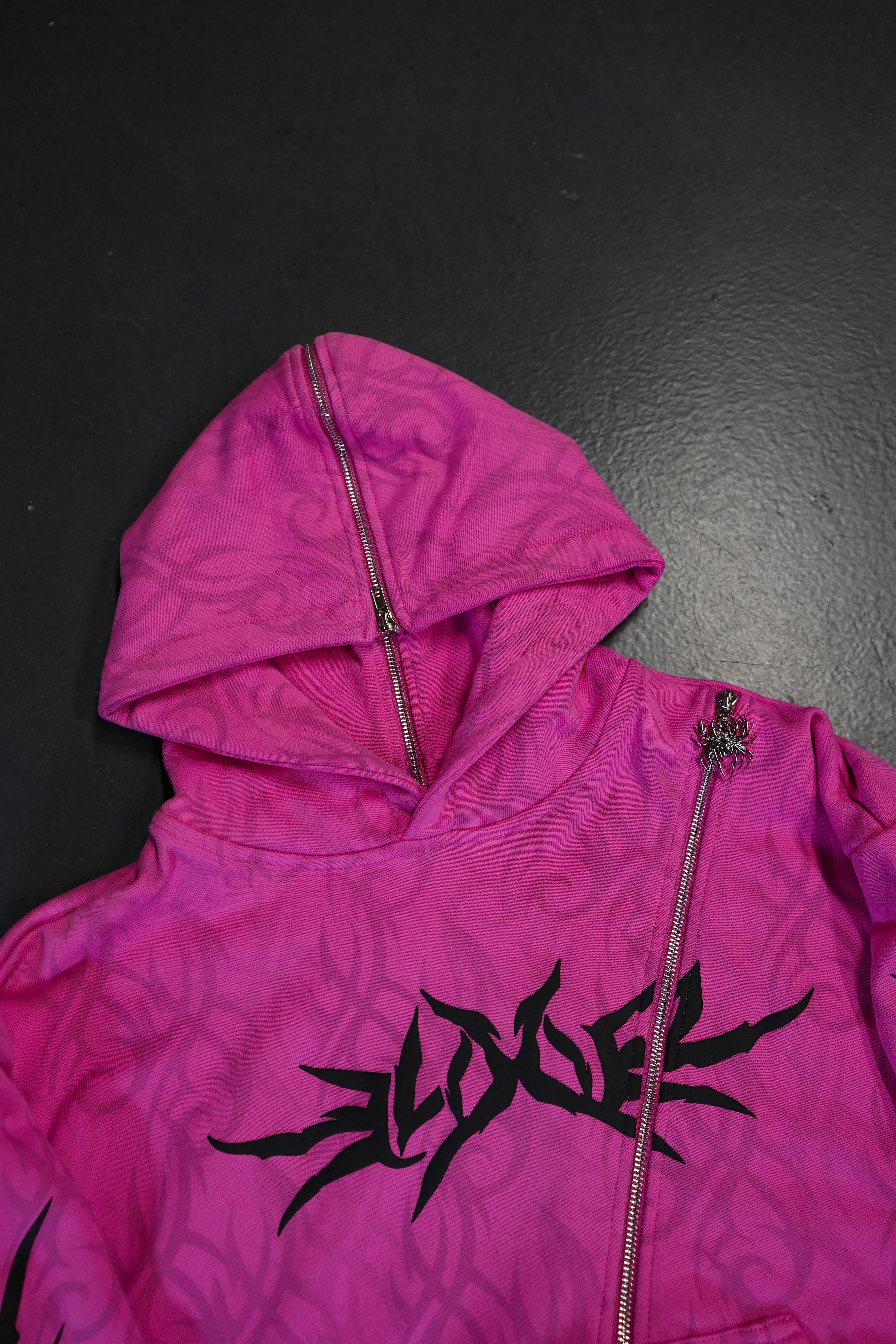 Elixir Diagonal Tribal Pink Zip-Up