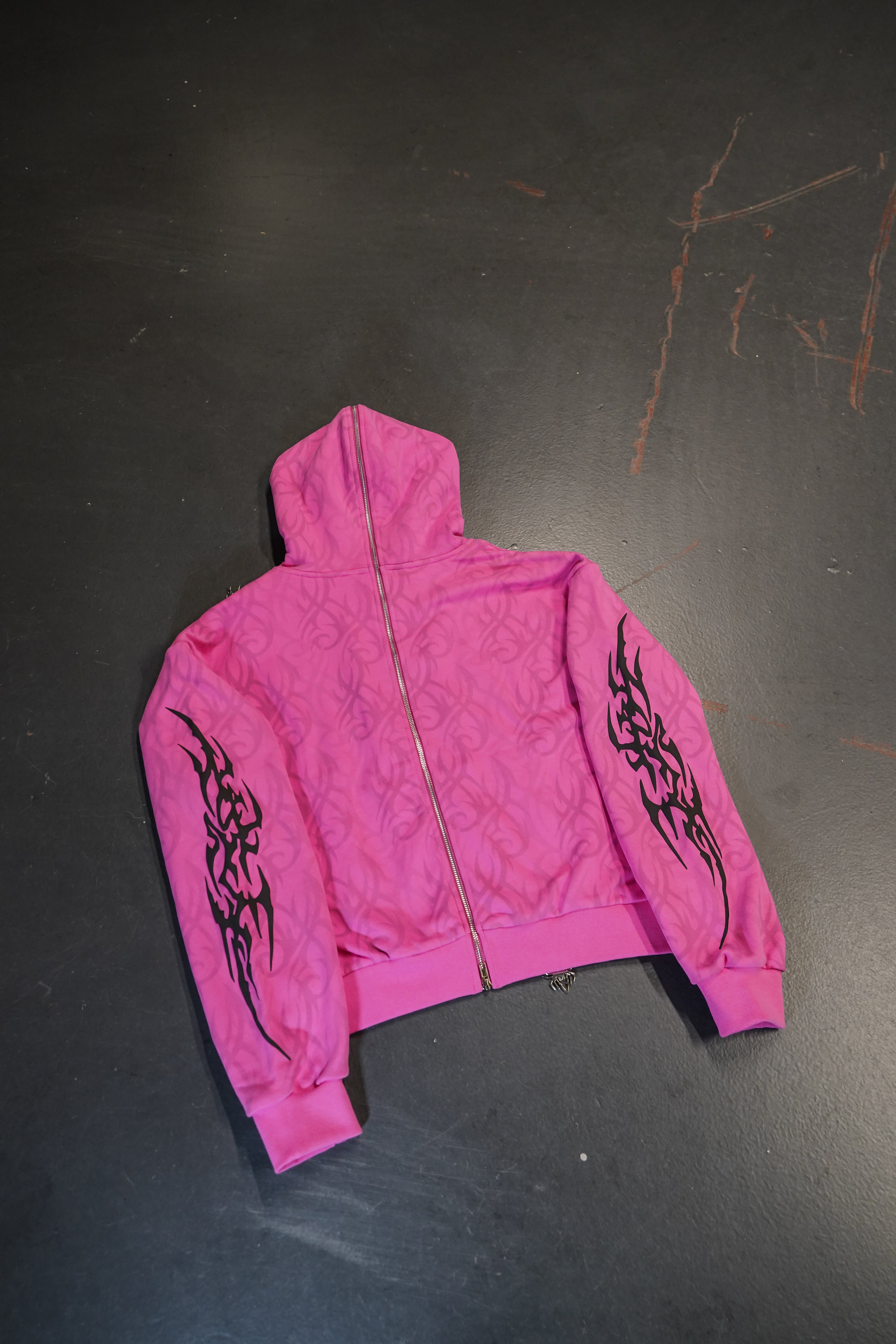 Elixir Diagonal Tribal Pink Zip-Up