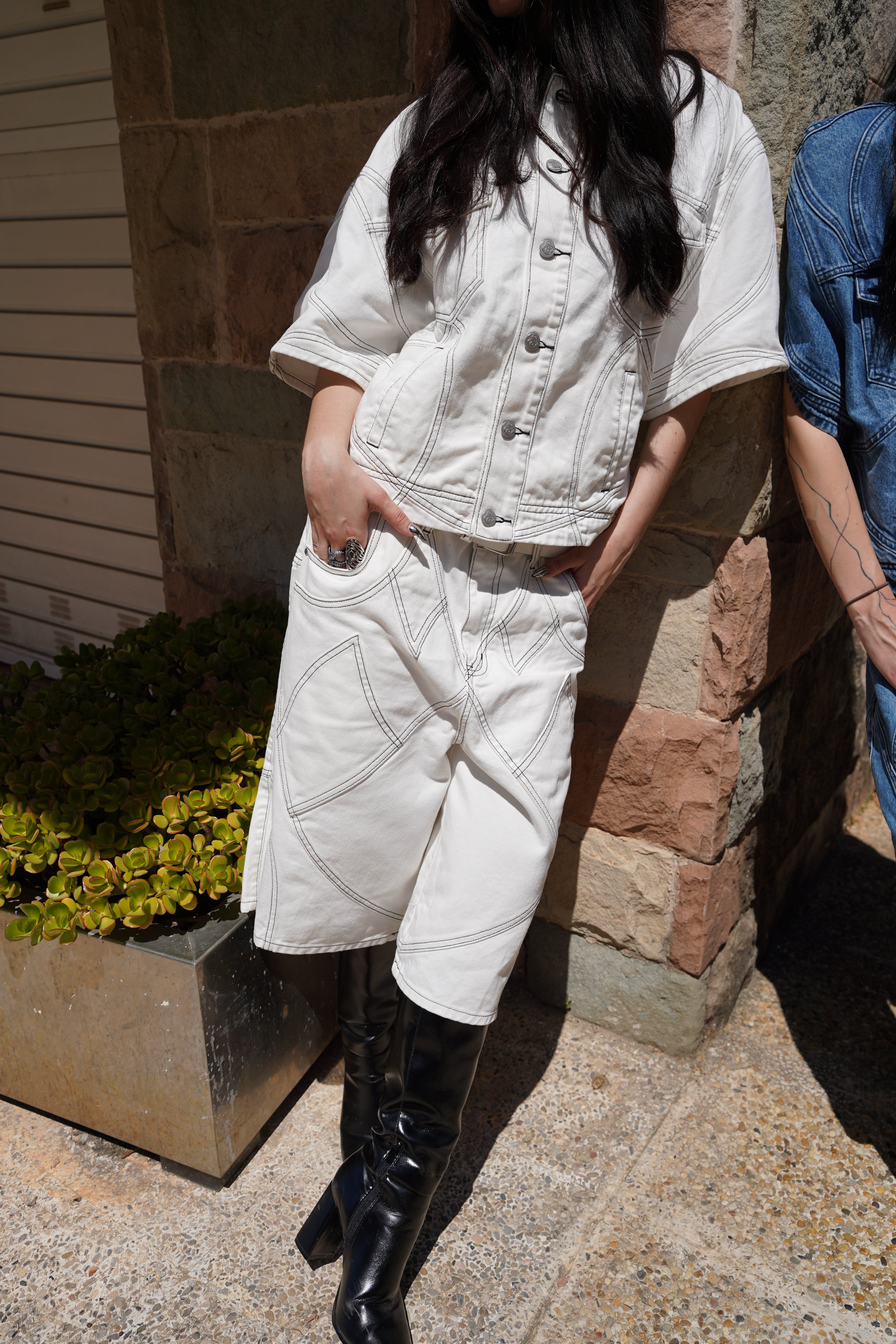 Elixir White Denim Set JACKET