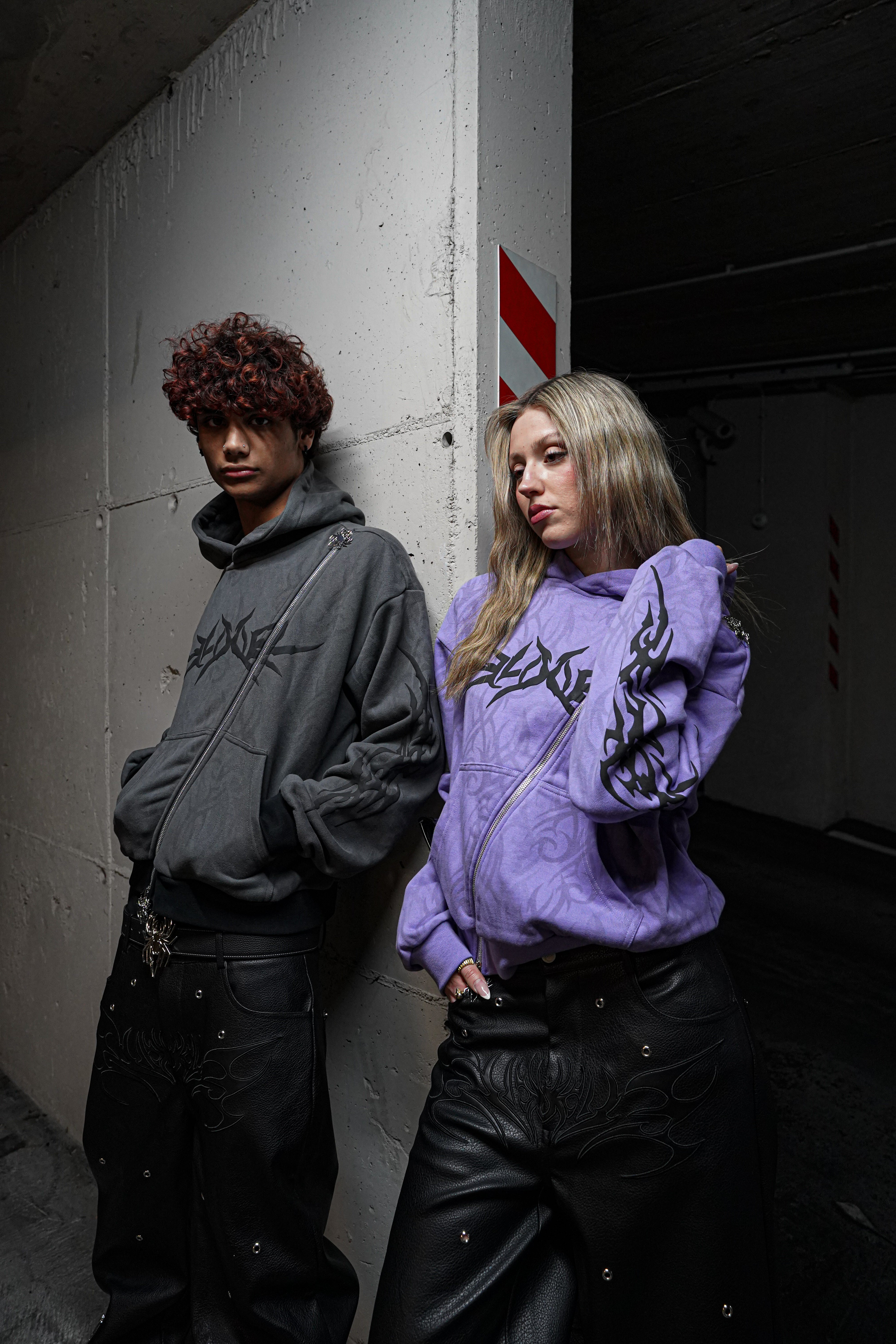 Elixir Diagonal Tribal Gray Zip-Up