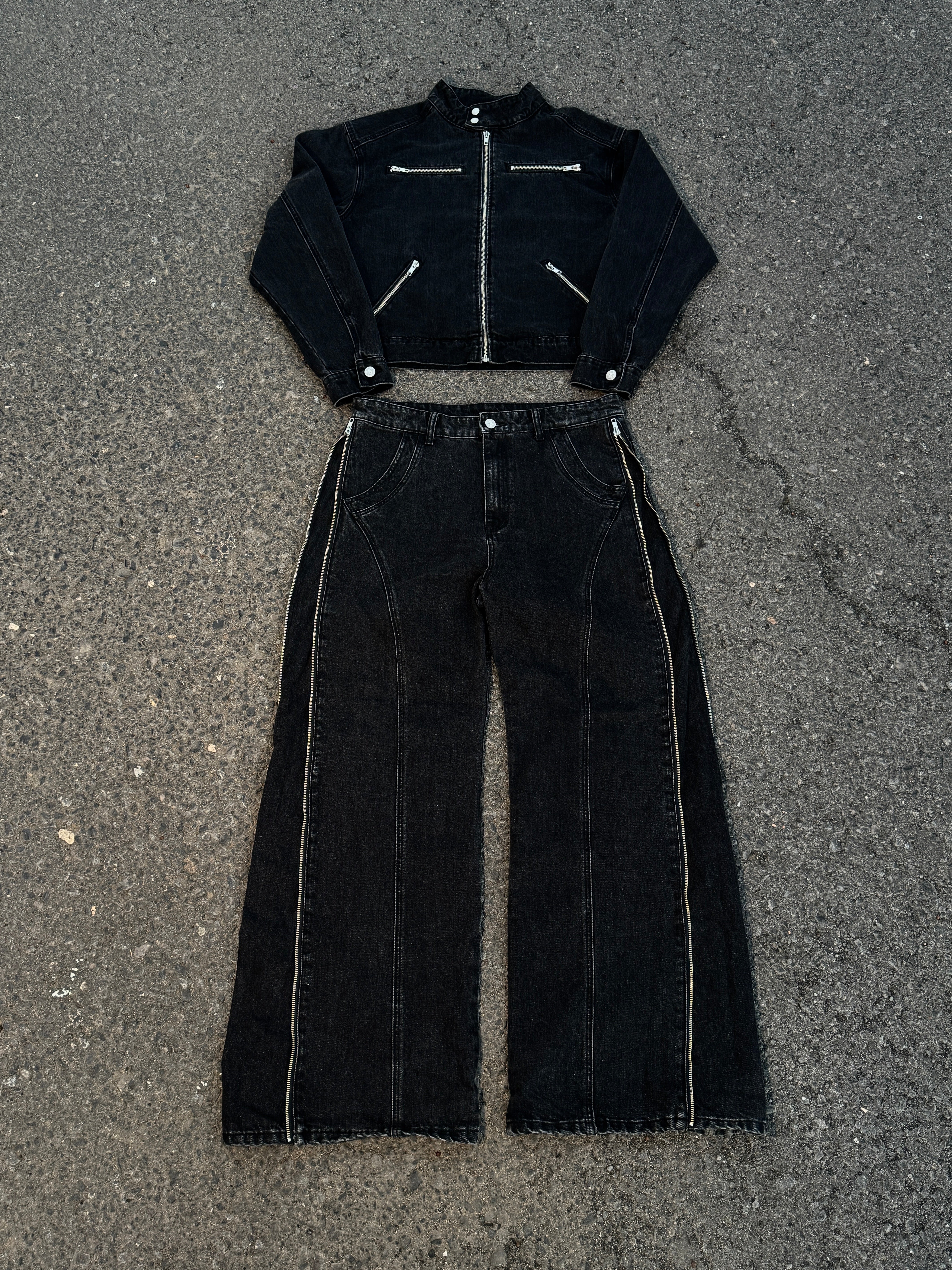 Elixir Black Winter Denim Set Jacket