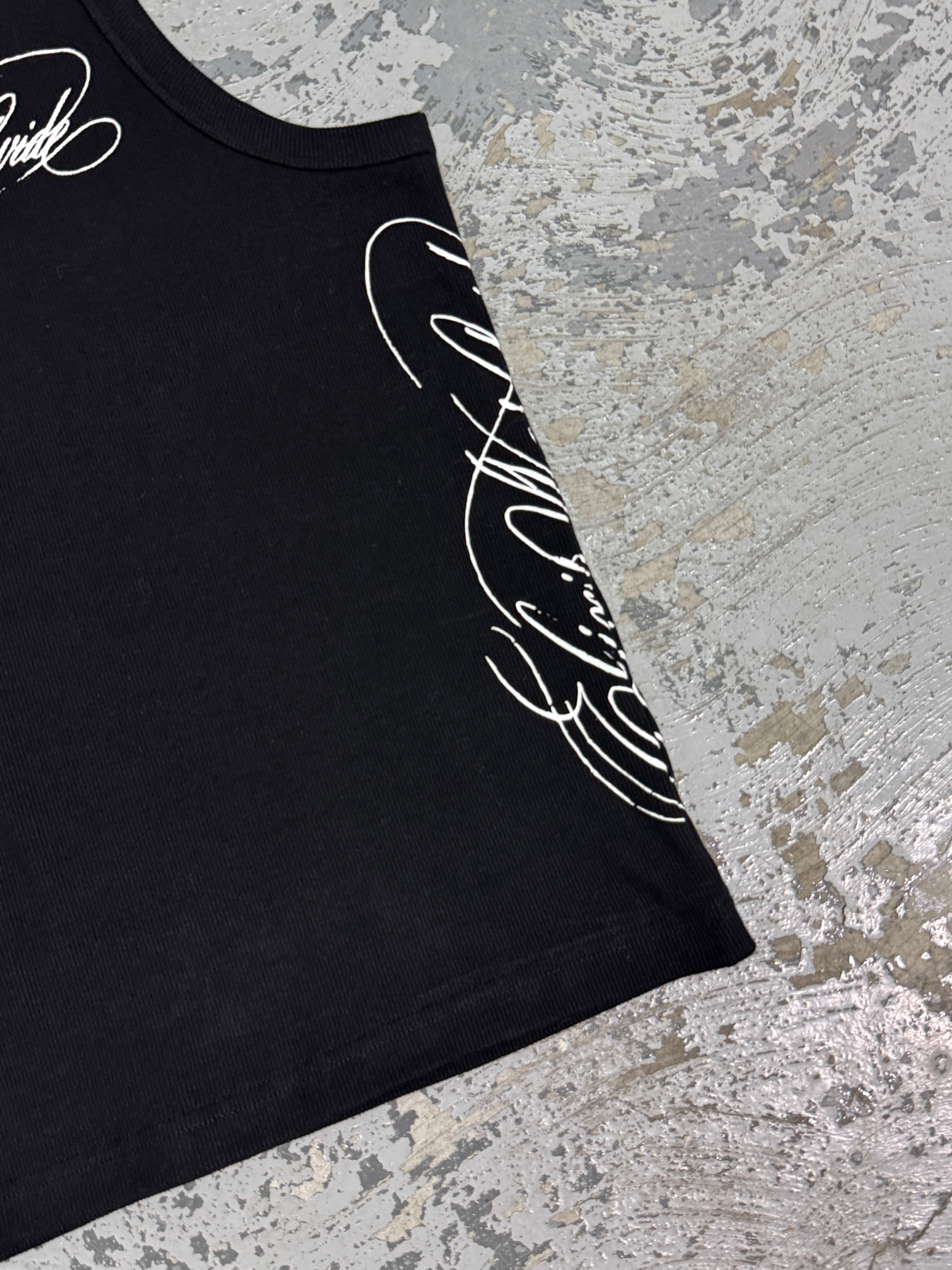 Elixir Black Cursive Tank Top
