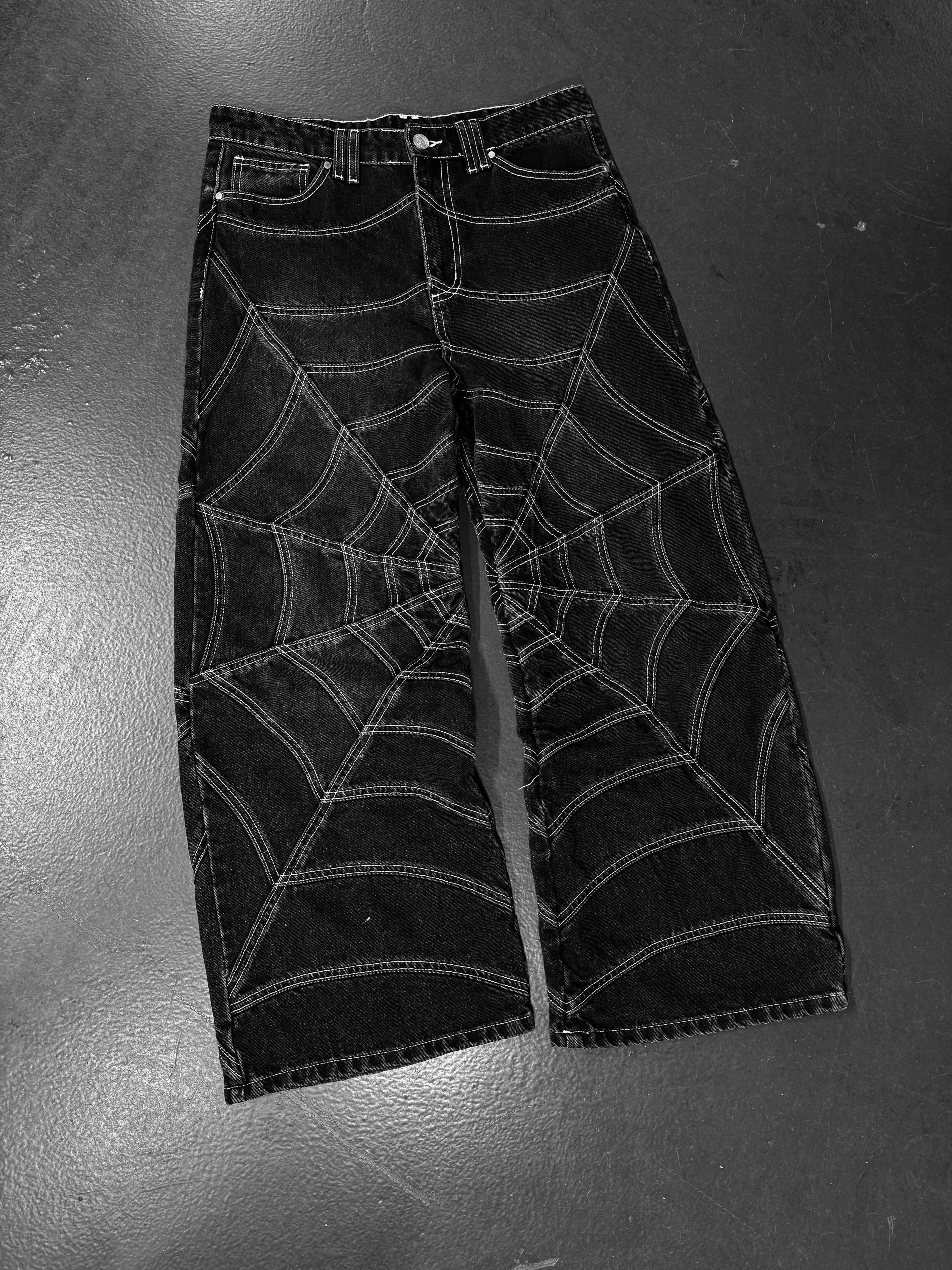 Elixir SpiderWeb Black-White Seams Jeans