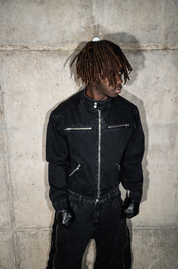 Elixir Black Winter Denim Set Jacket