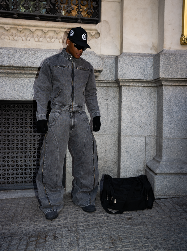 Elixir Gray Winter Denim Set Jacket