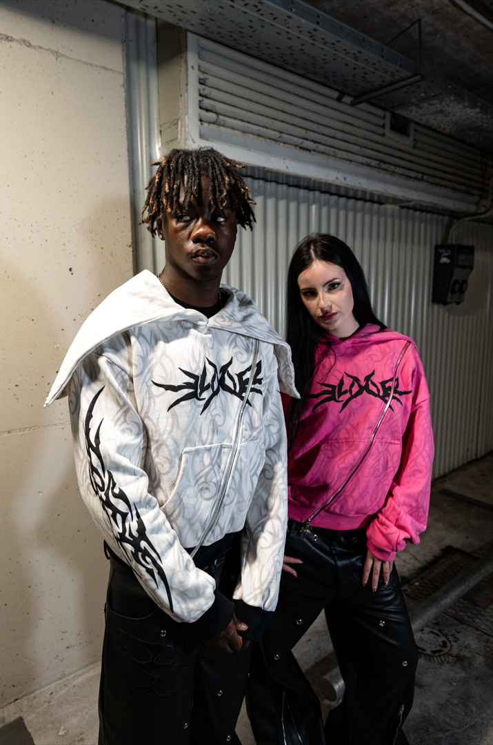 Elixir Diagonal Tribal Pink Zip-Up