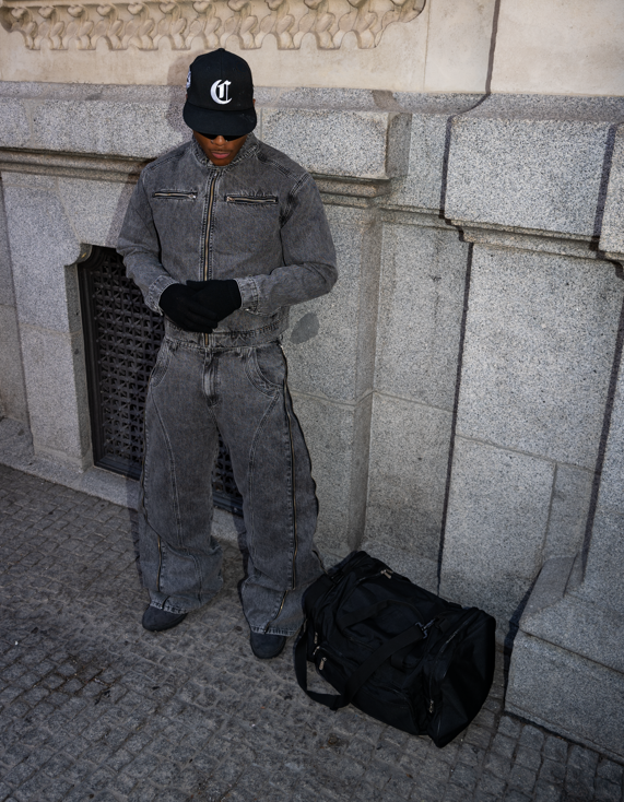 Elixir Gray Winter Denim Set Jacket