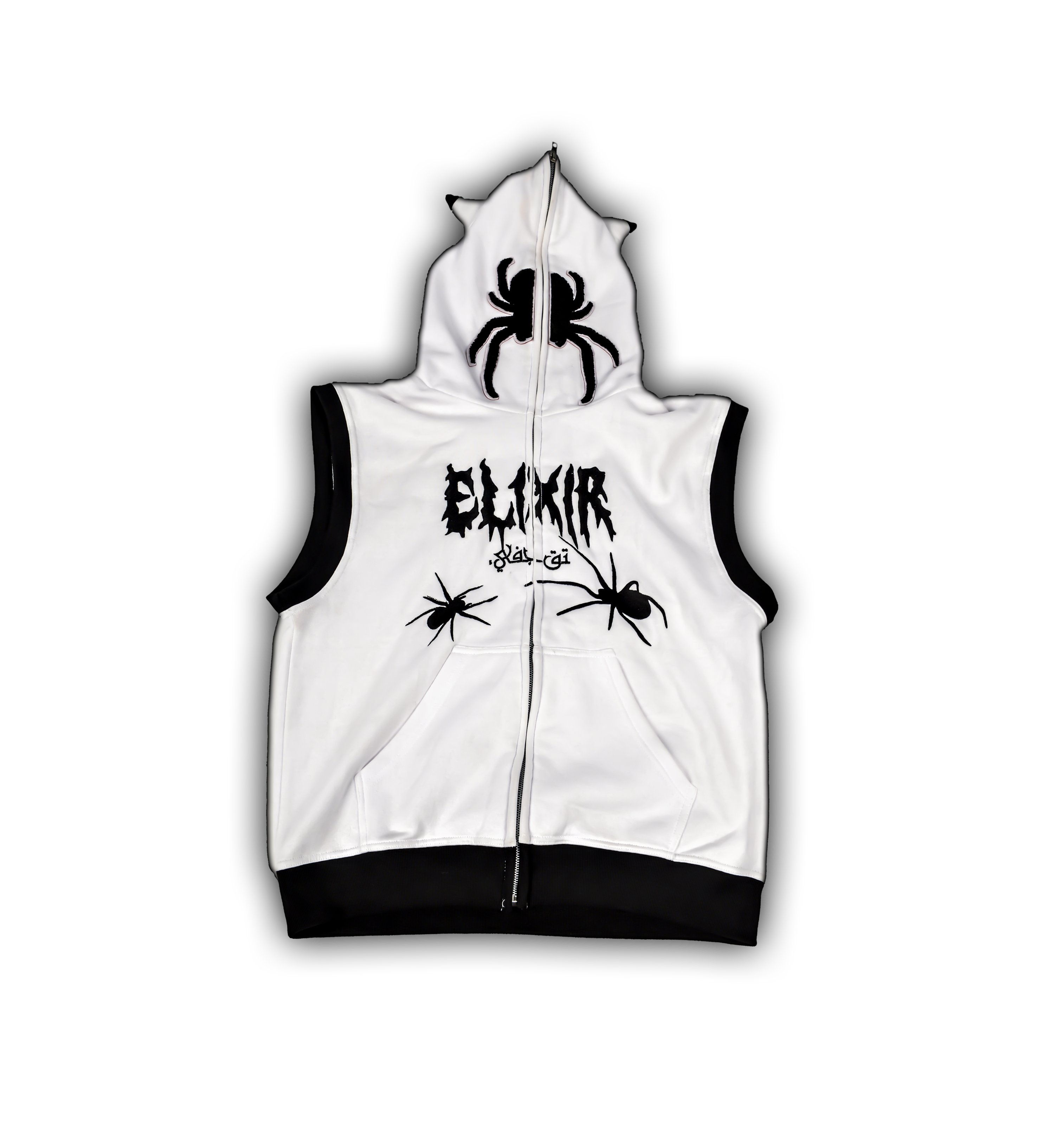 Elixir Spiders White Full Zip Sleeveless