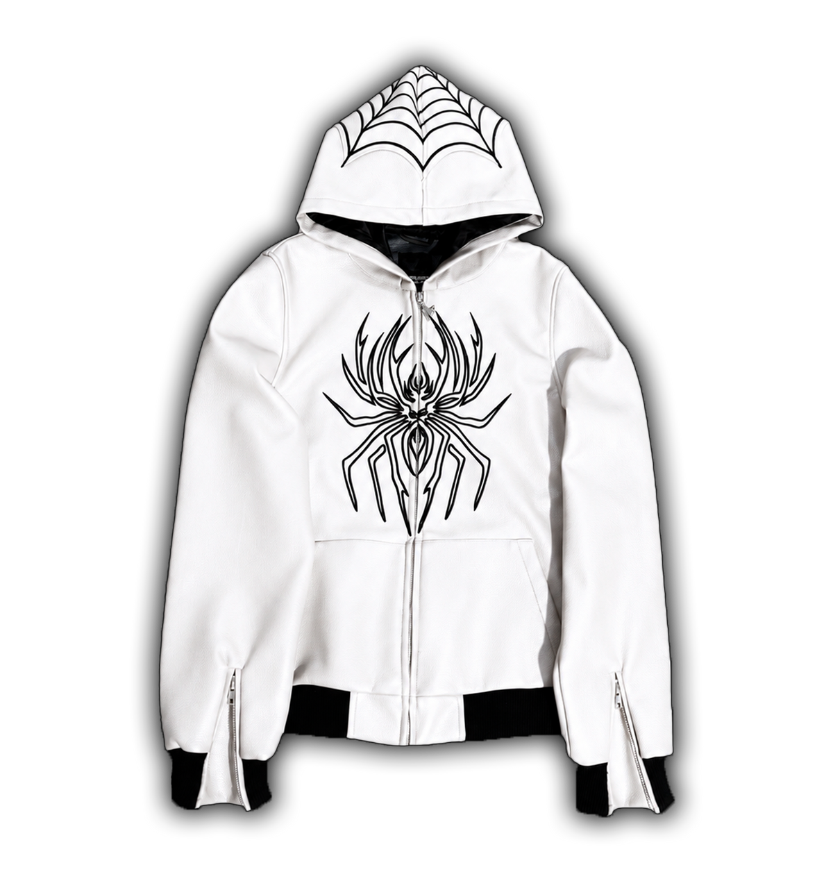 Elixir Spider White Leather Jacket
