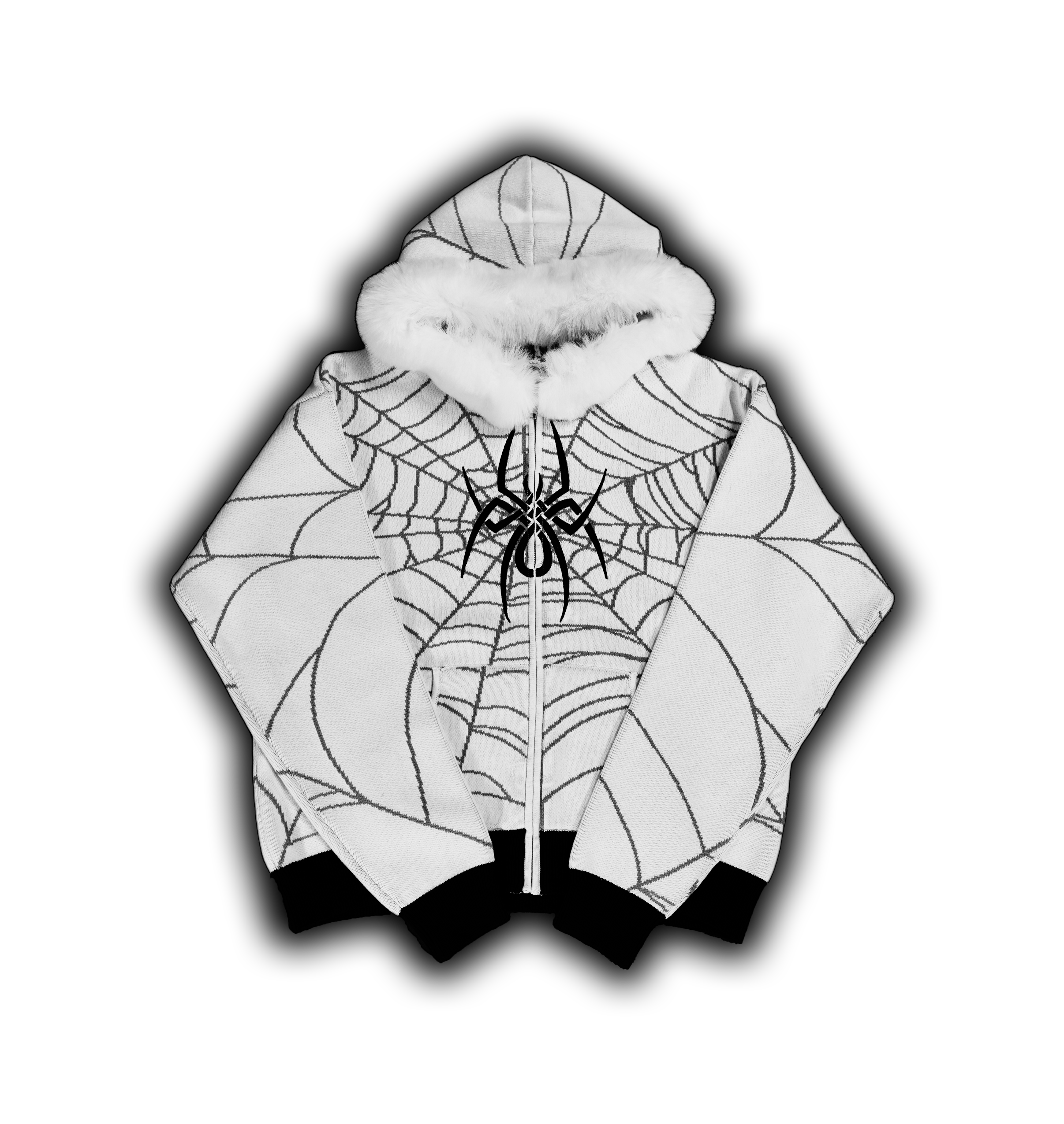 Elixir Detachable Fur White Zip-Up