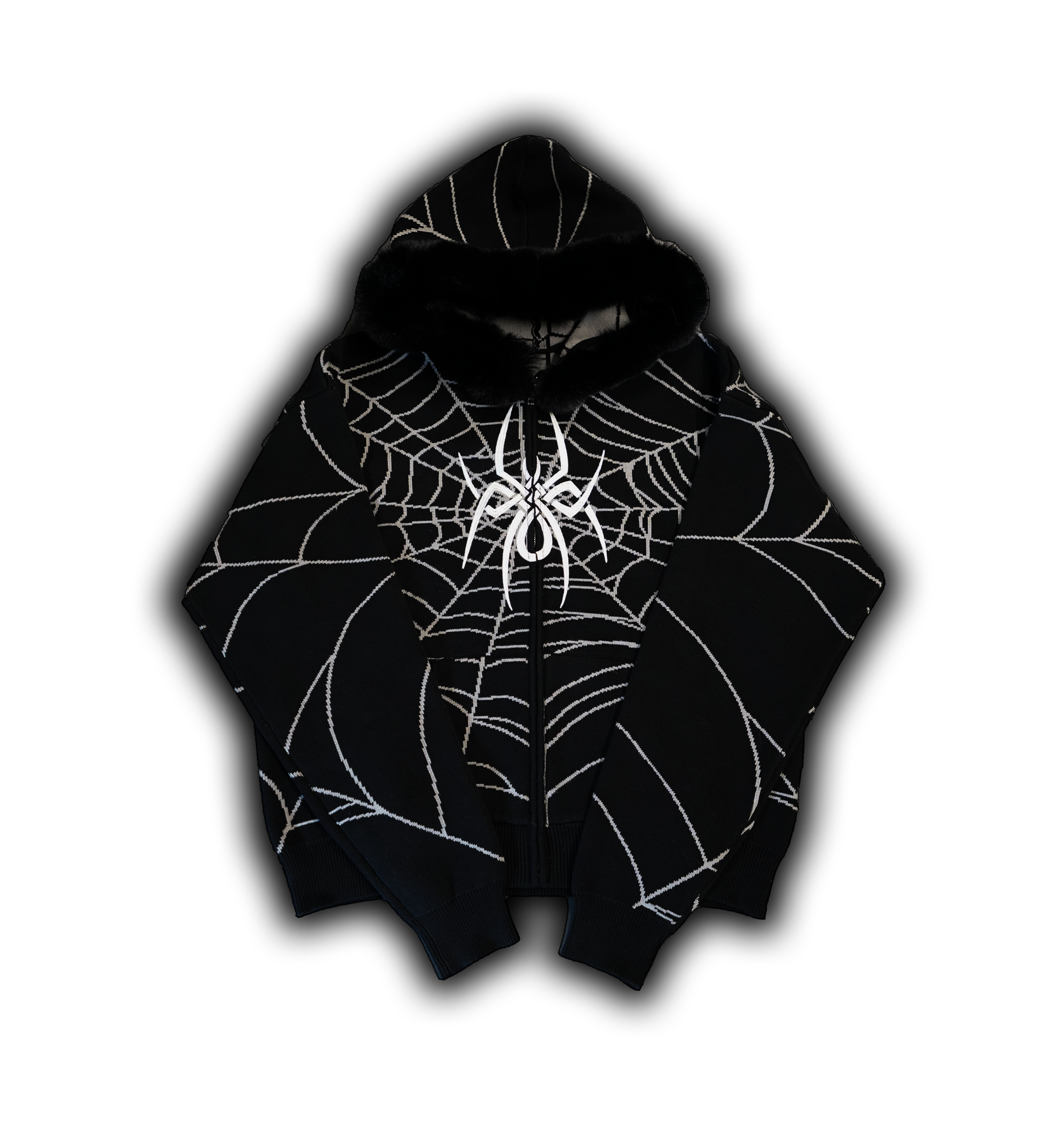 Elixir Detachable Fur Black Zip-Up