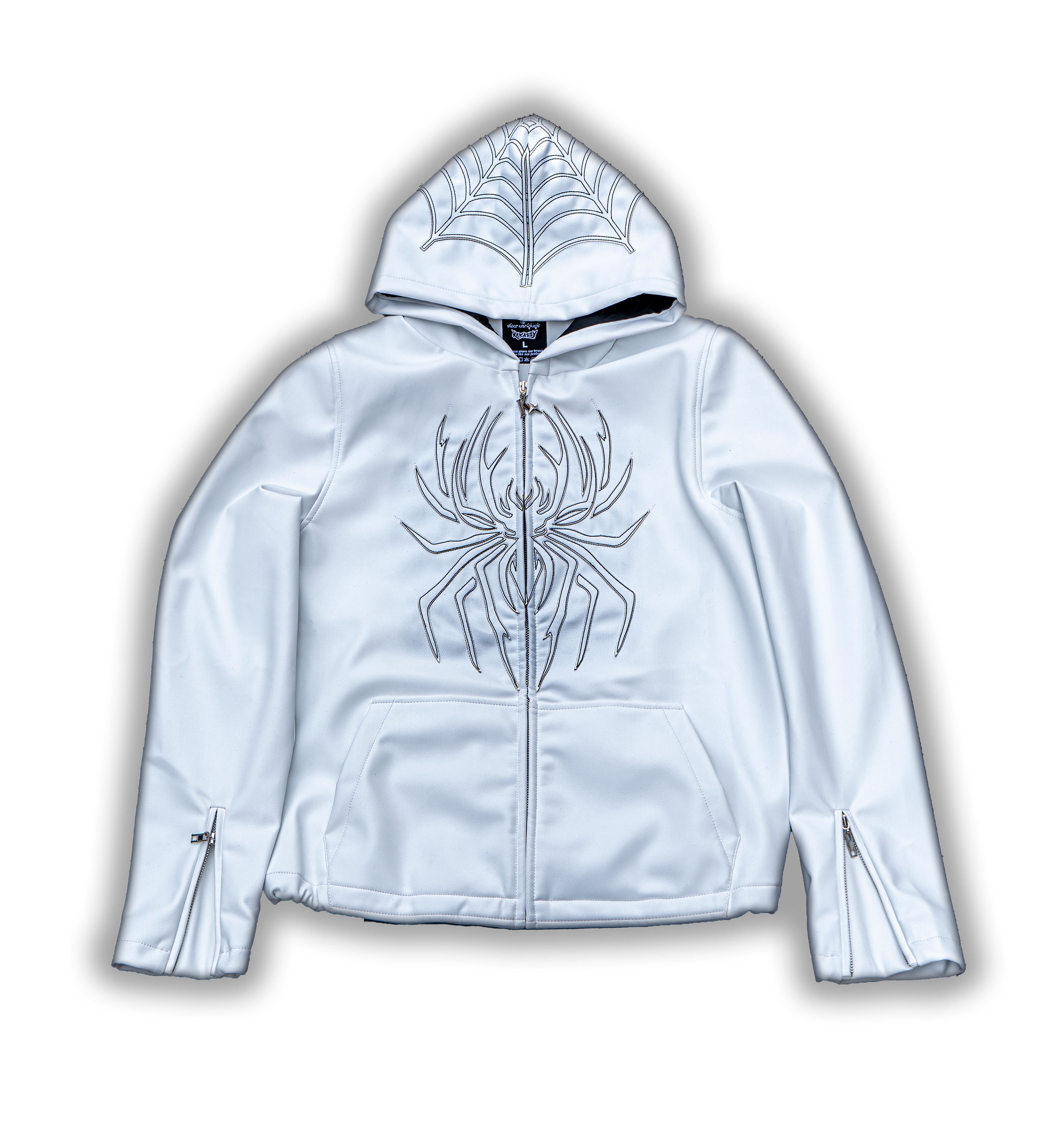 Elixir Spider White Leather Jacket