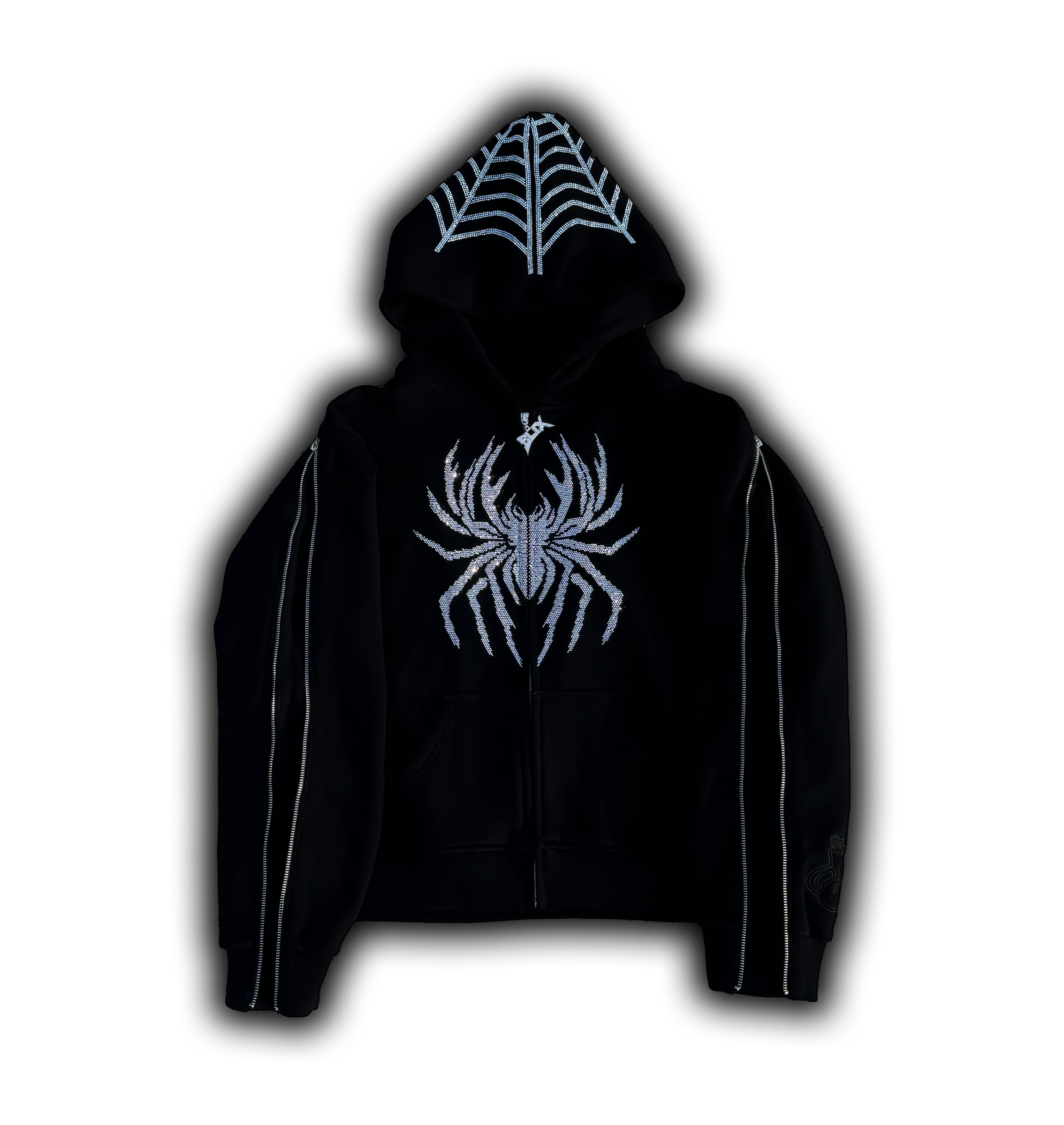 Elixir Spider Rhinestones Zip-Up