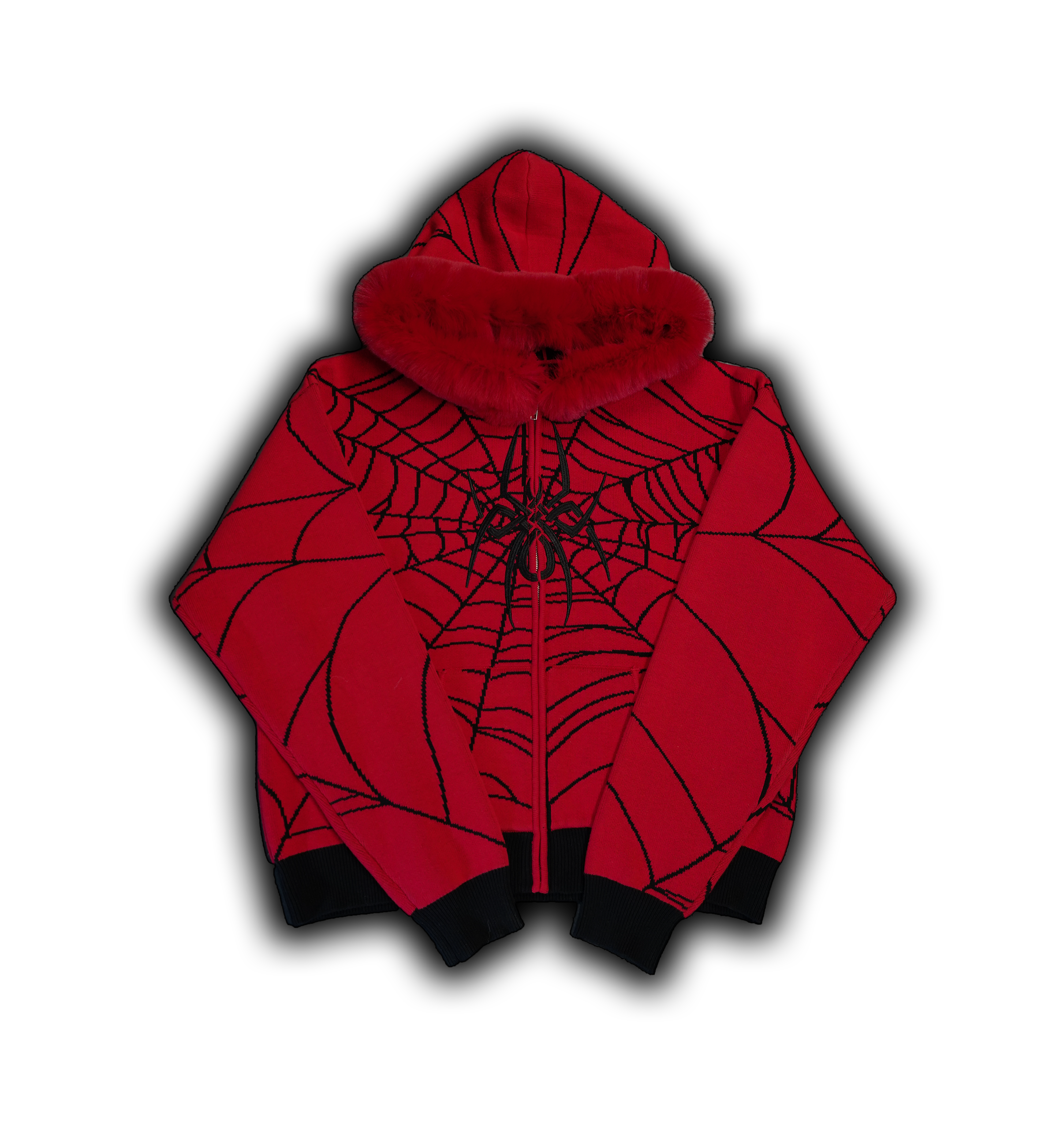 Elixir Detachable Fur Red Zip-Up