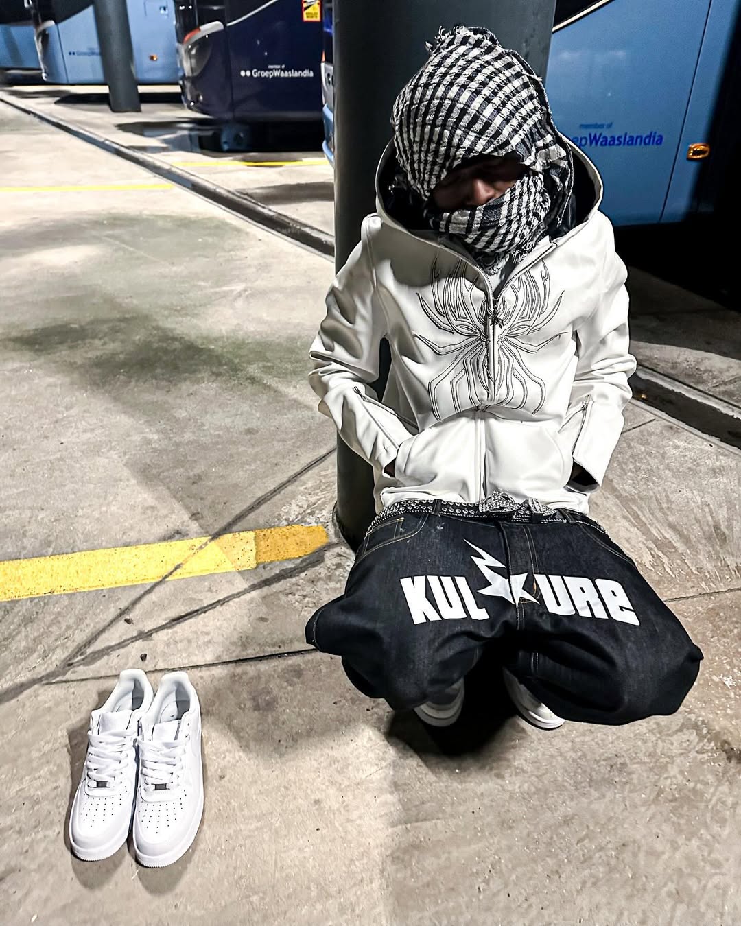 Elixir Spider White Leather Jacket