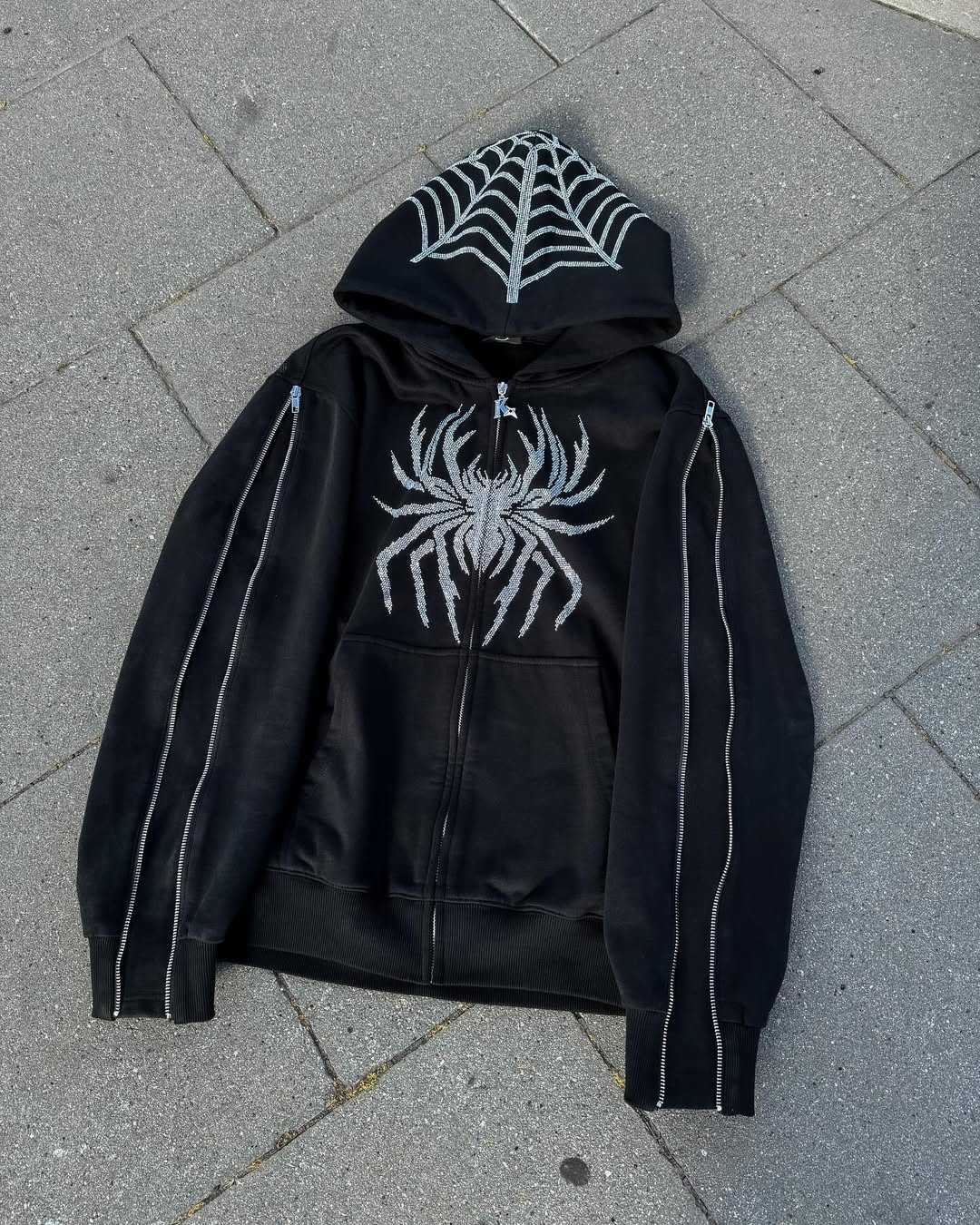 Elixir Spider Rhinestones Zip-Up