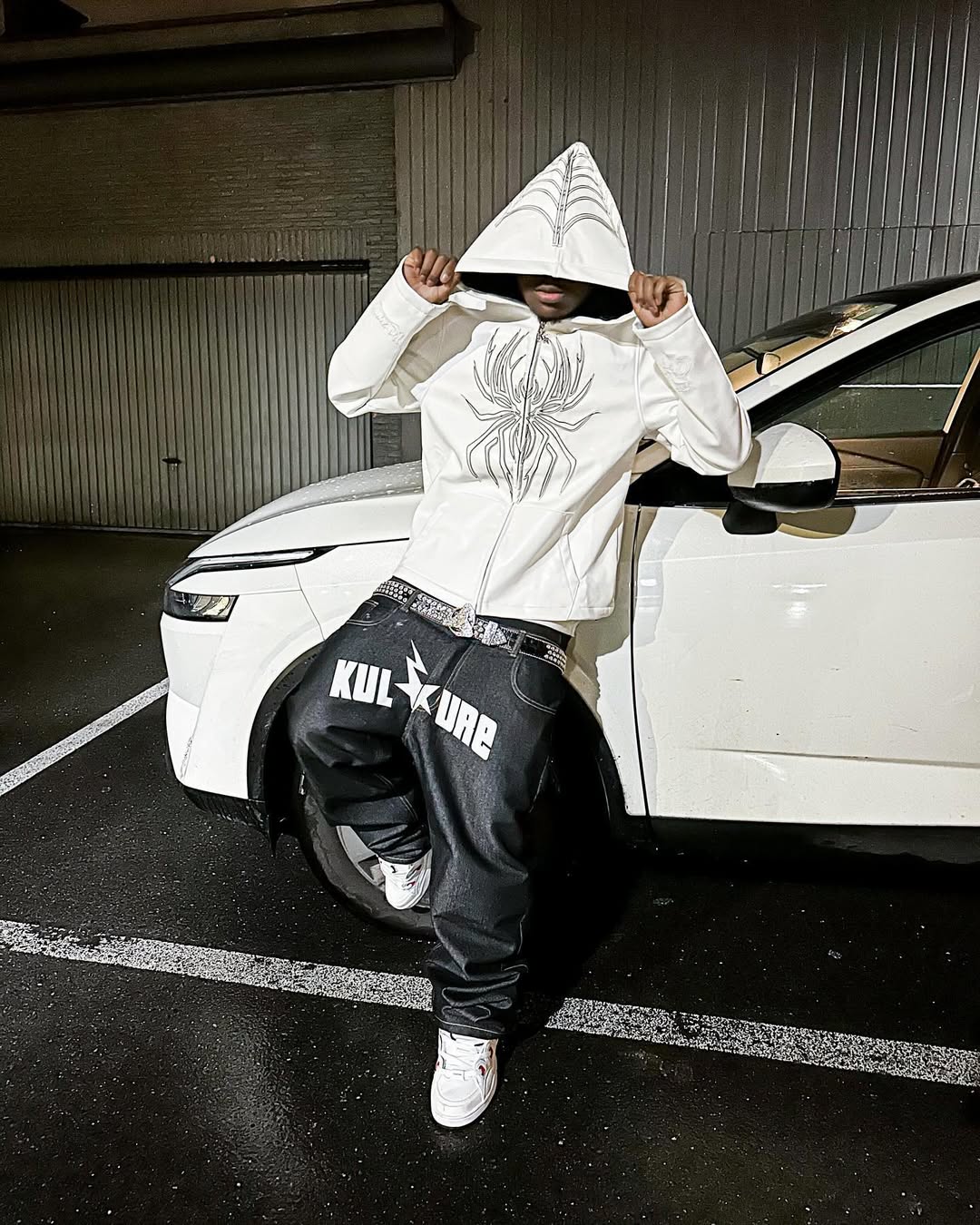 Elixir Spider White Leather Jacket