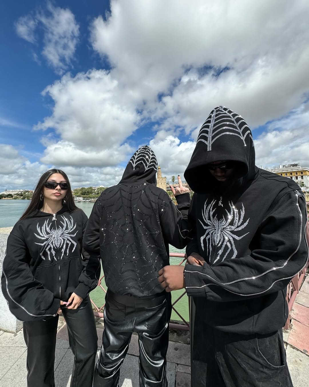Elixir Spider Rhinestones Zip-Up