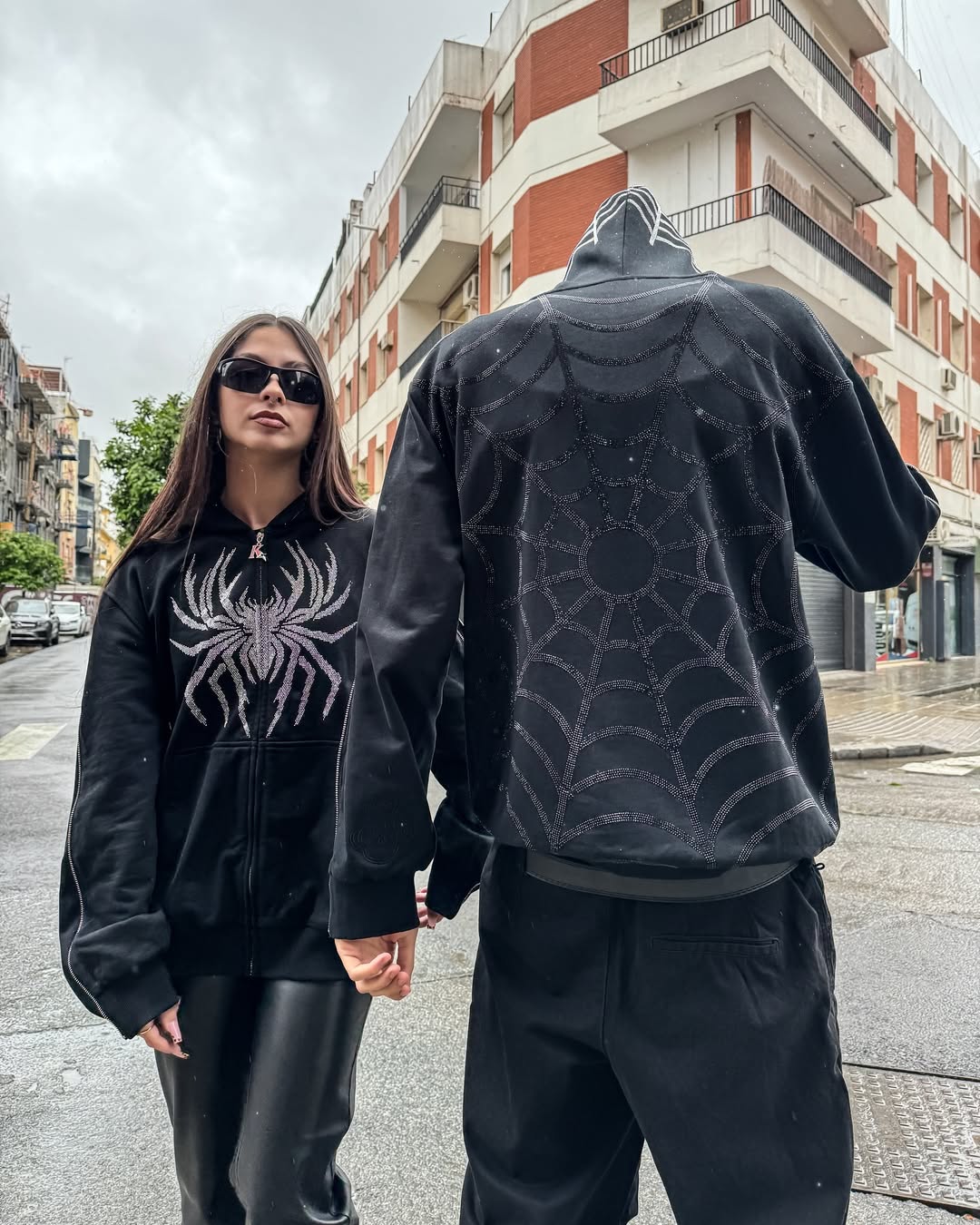 Elixir Spider Rhinestones Zip-Up