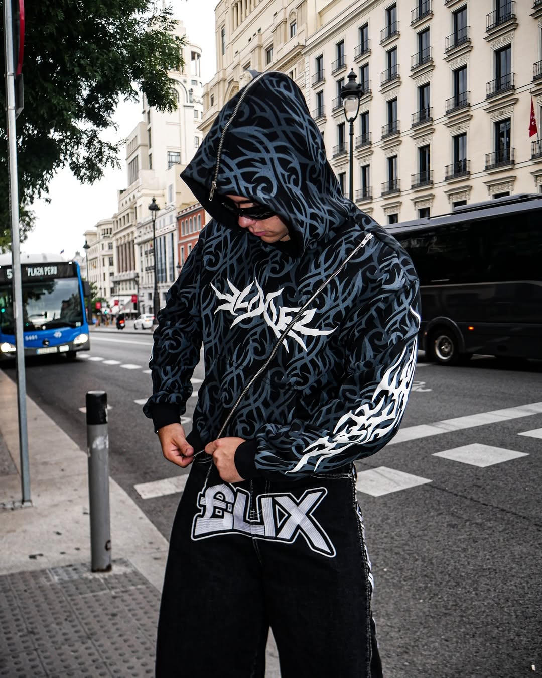 Elixir Diagonal Tribal Zip-Up