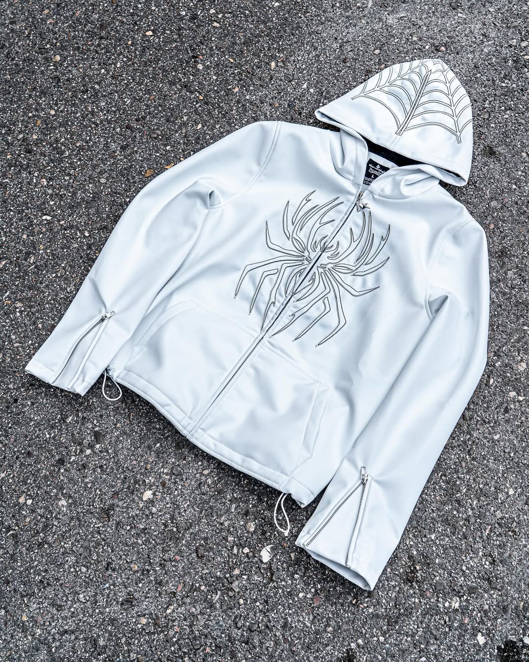 Elixir Spider White Leather Jacket