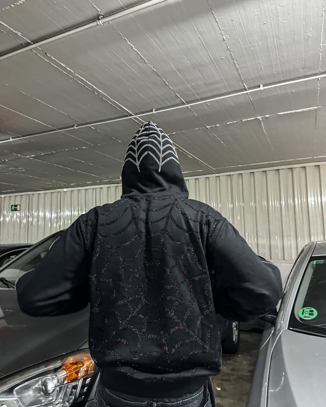 Elixir Spider Rhinestones Zip-Up
