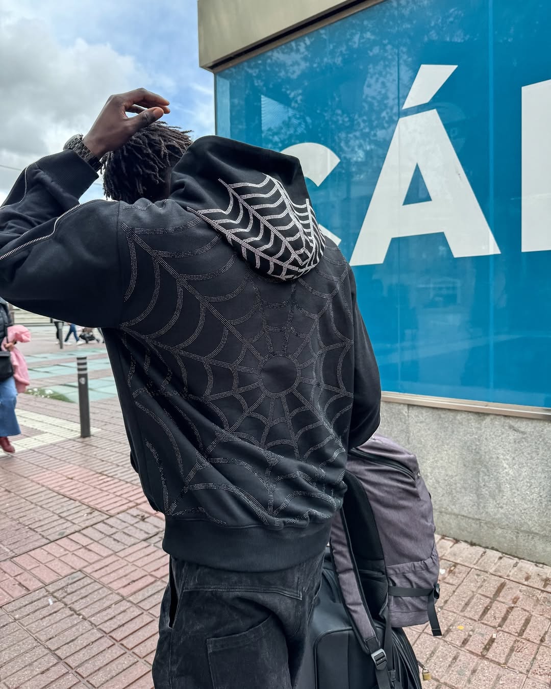 Elixir Spider Rhinestones Zip-Up
