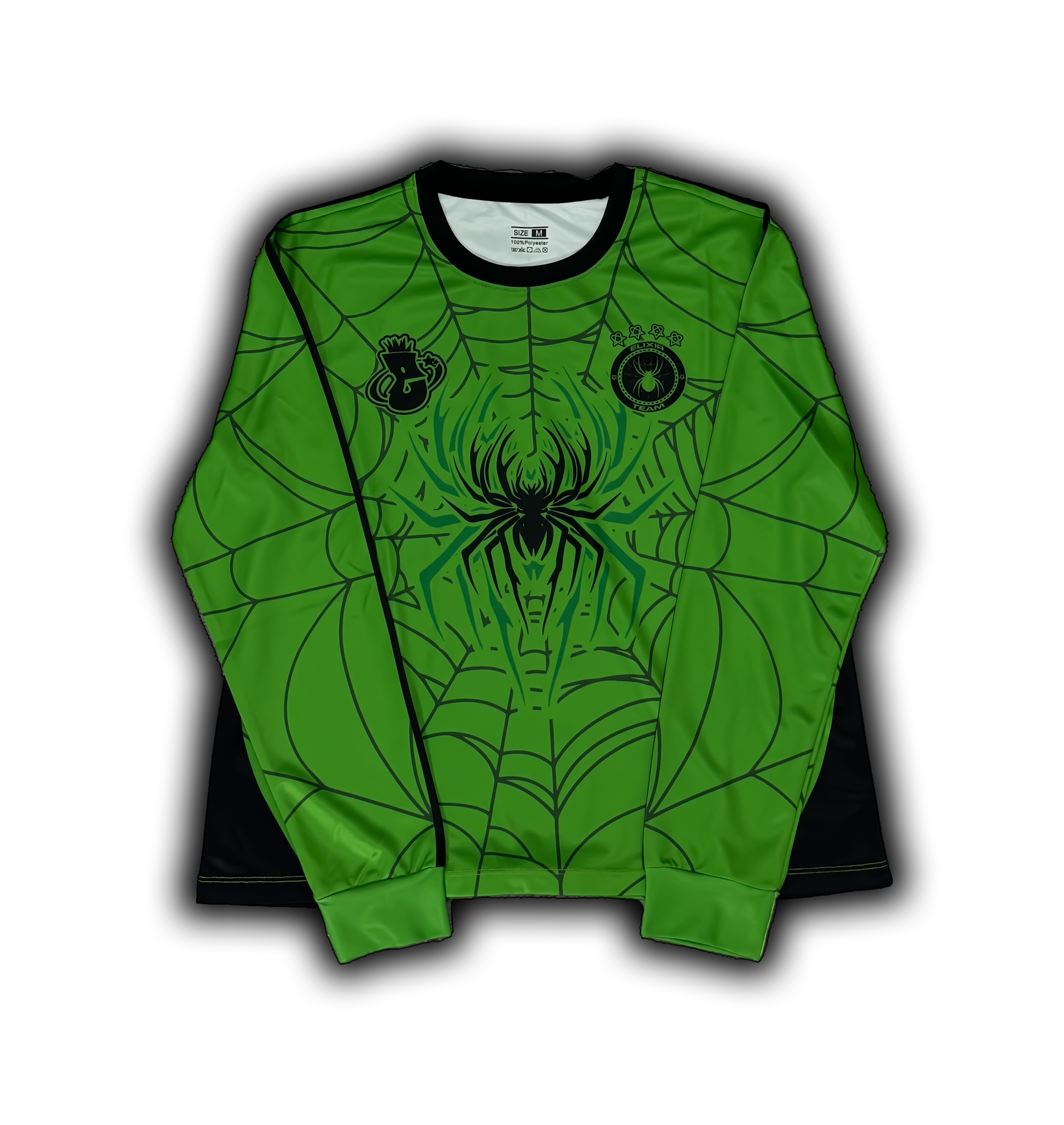 Elixir Spider Green - Black Football T-Shirt