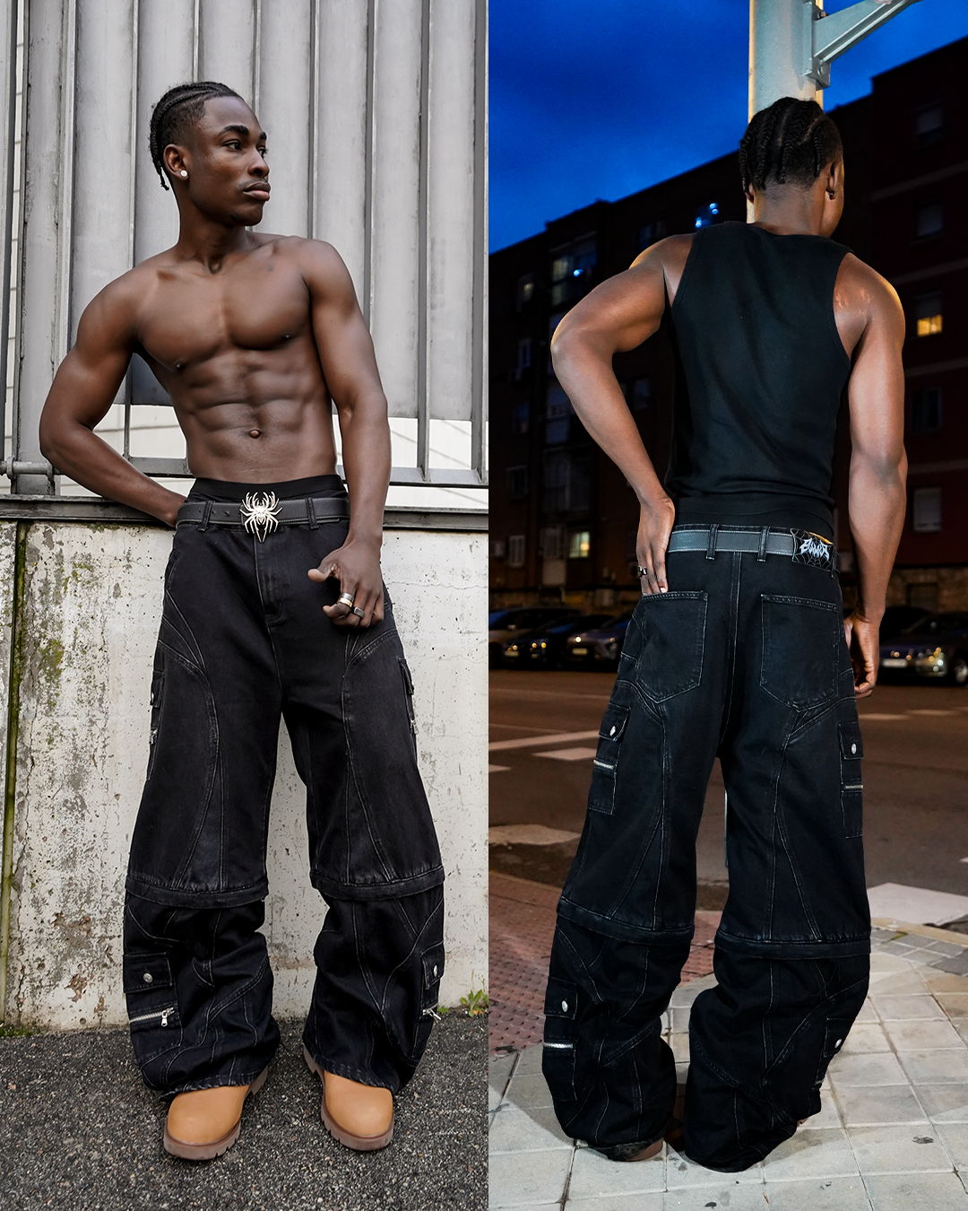 Elixir Detachable Black Jeans