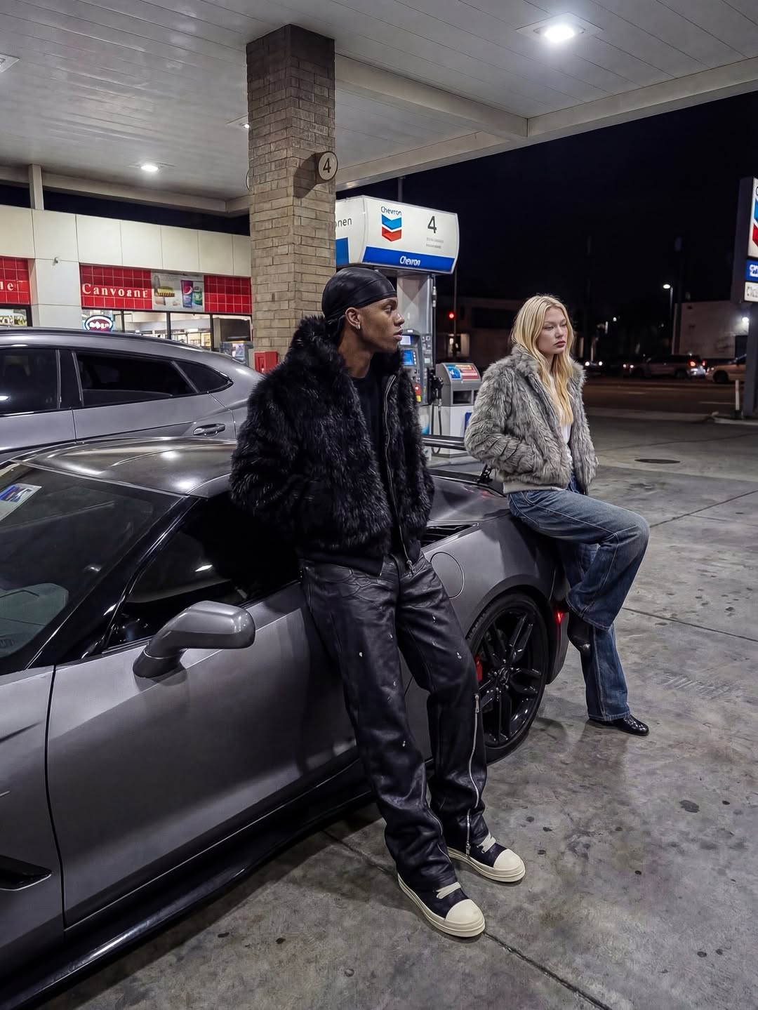 Elixir X Floriach Gray Reversible Fur Hoodie